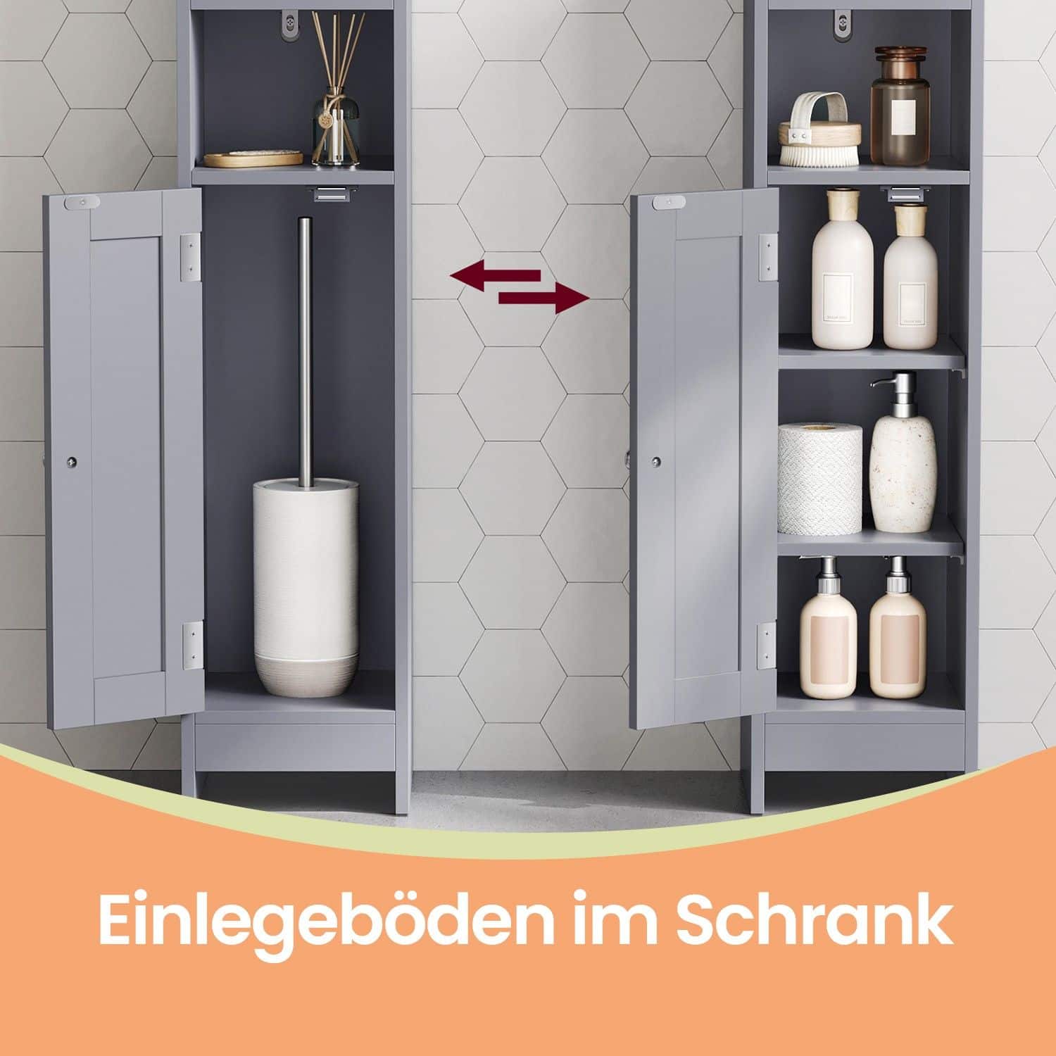 Badezimmerschrank klein, Badschrank schmal, stehend Badezimmerschrank klein, Badschrank schmal, stehend