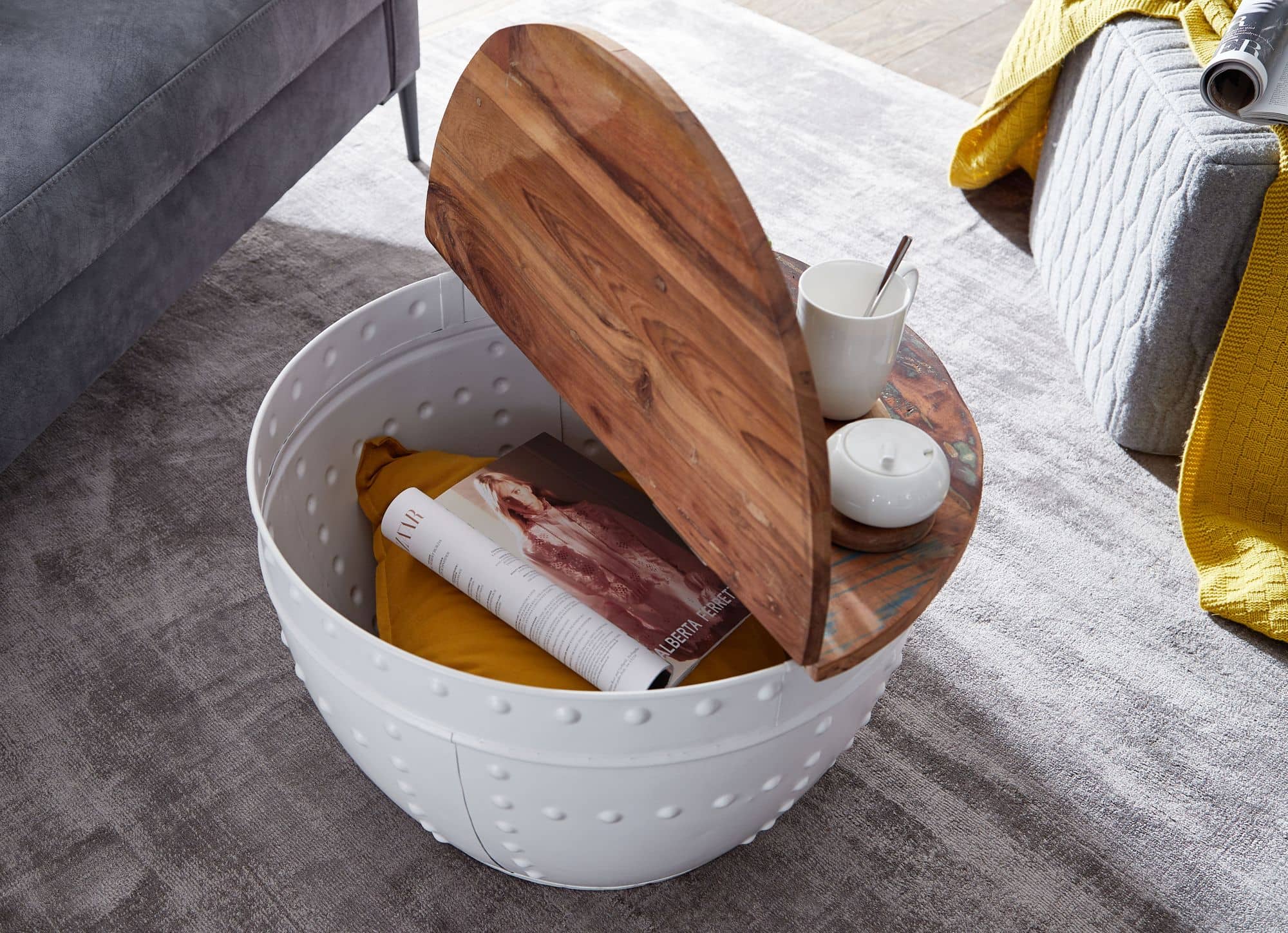 57889-WOHNLING-Couchtisch-weiss-60x60x35-cm-Mango-Holz-WL6-328-WL6-328_4 Couchtisch Mango 60x36x60 cm Massivholz Metall Weiß Industrial Rund