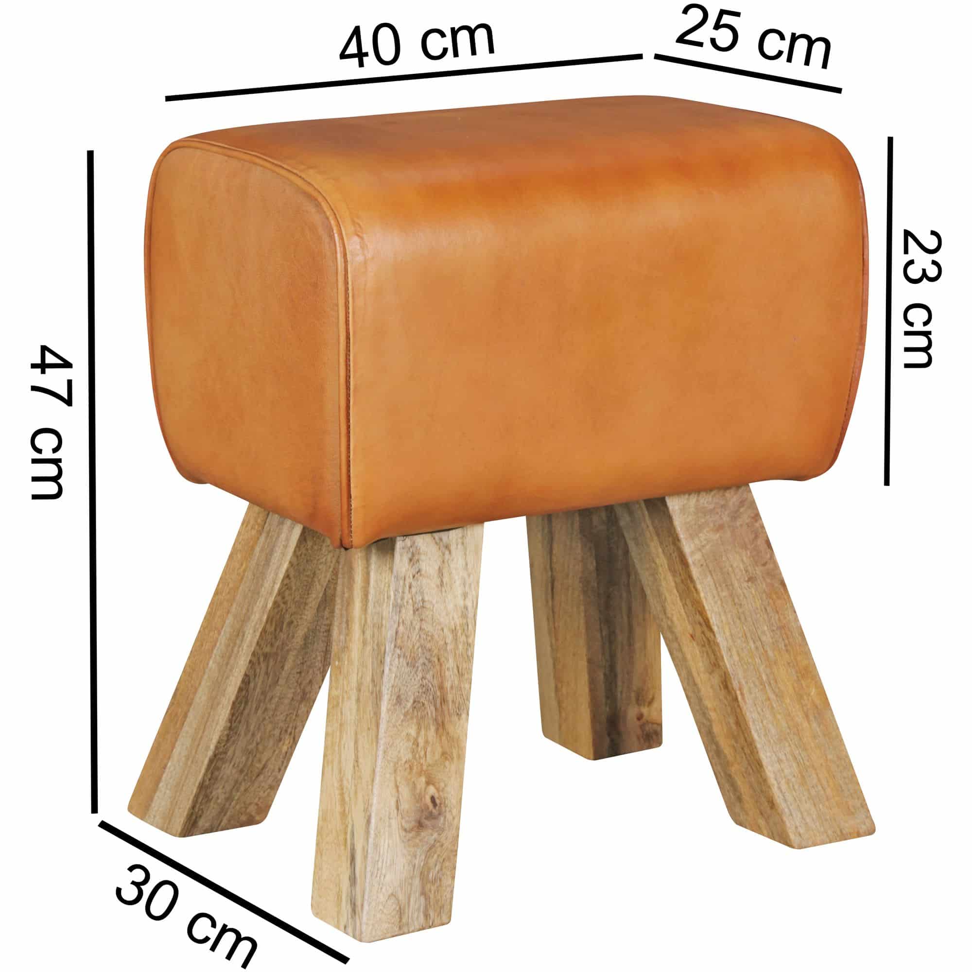 Design Turnbock Sitzhocker Braun 40 x 30 x 47 cm Design Turnbock Sitzhocker Braun 40 x 30 x 47 cm