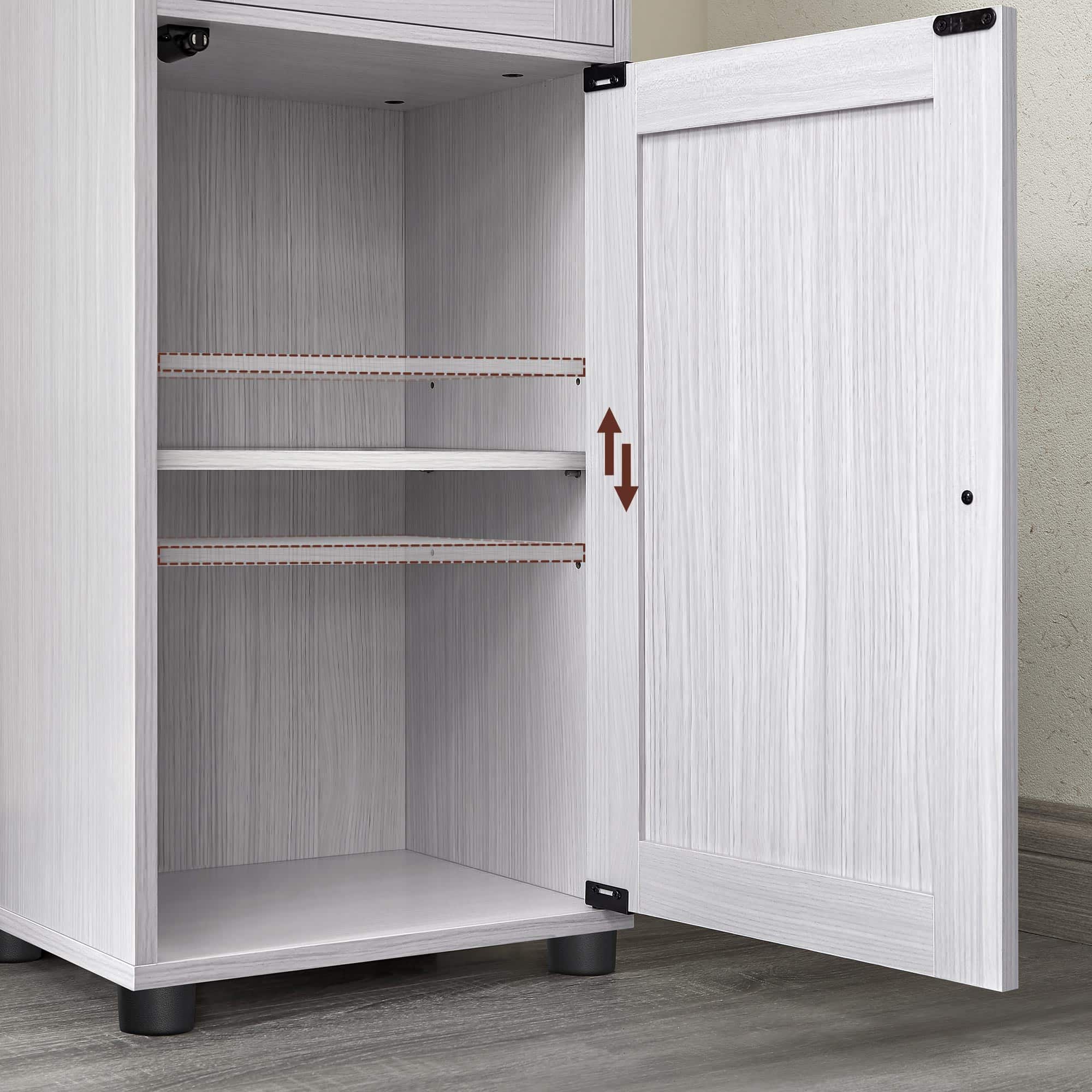Badschrank mit höhenverstellbaren Ablagen Weiß-B34BBK163T44 Badschrank mit höhenverstellbaren Ablagen Weiß-B34BBK163T44