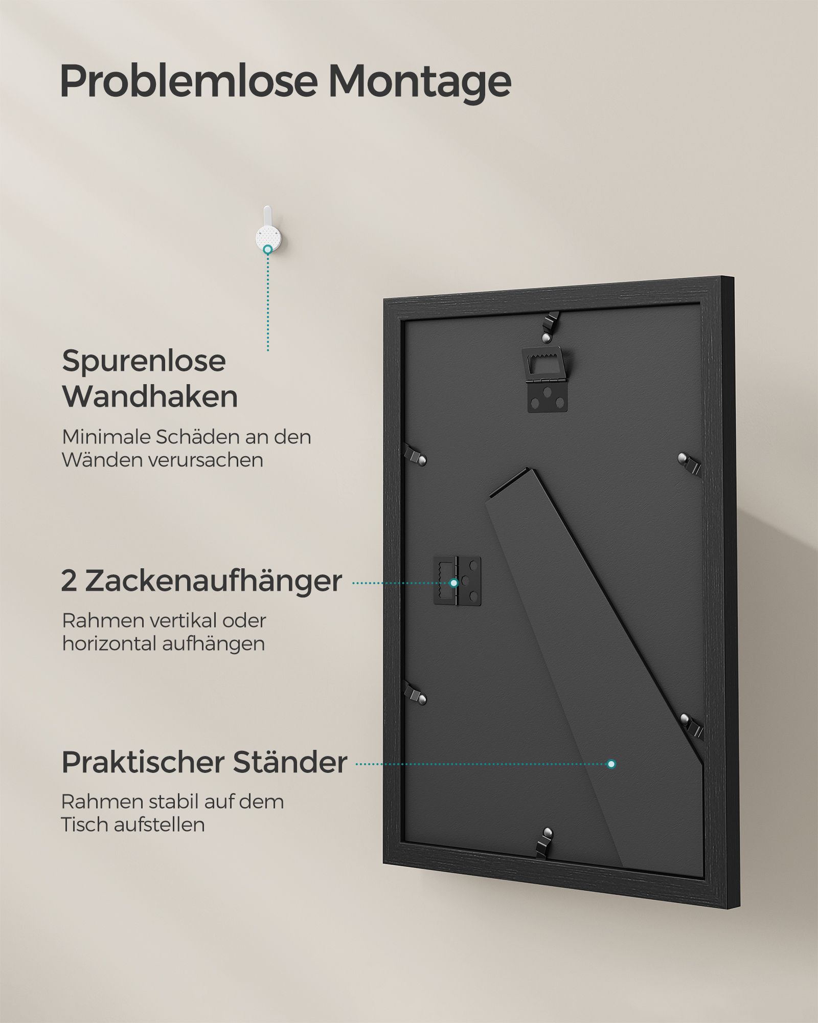 Bilderrahmen A4 für mehere Bilder eschenschwarz Bilderrahmen A4 für mehere Bilder eschenschwarz