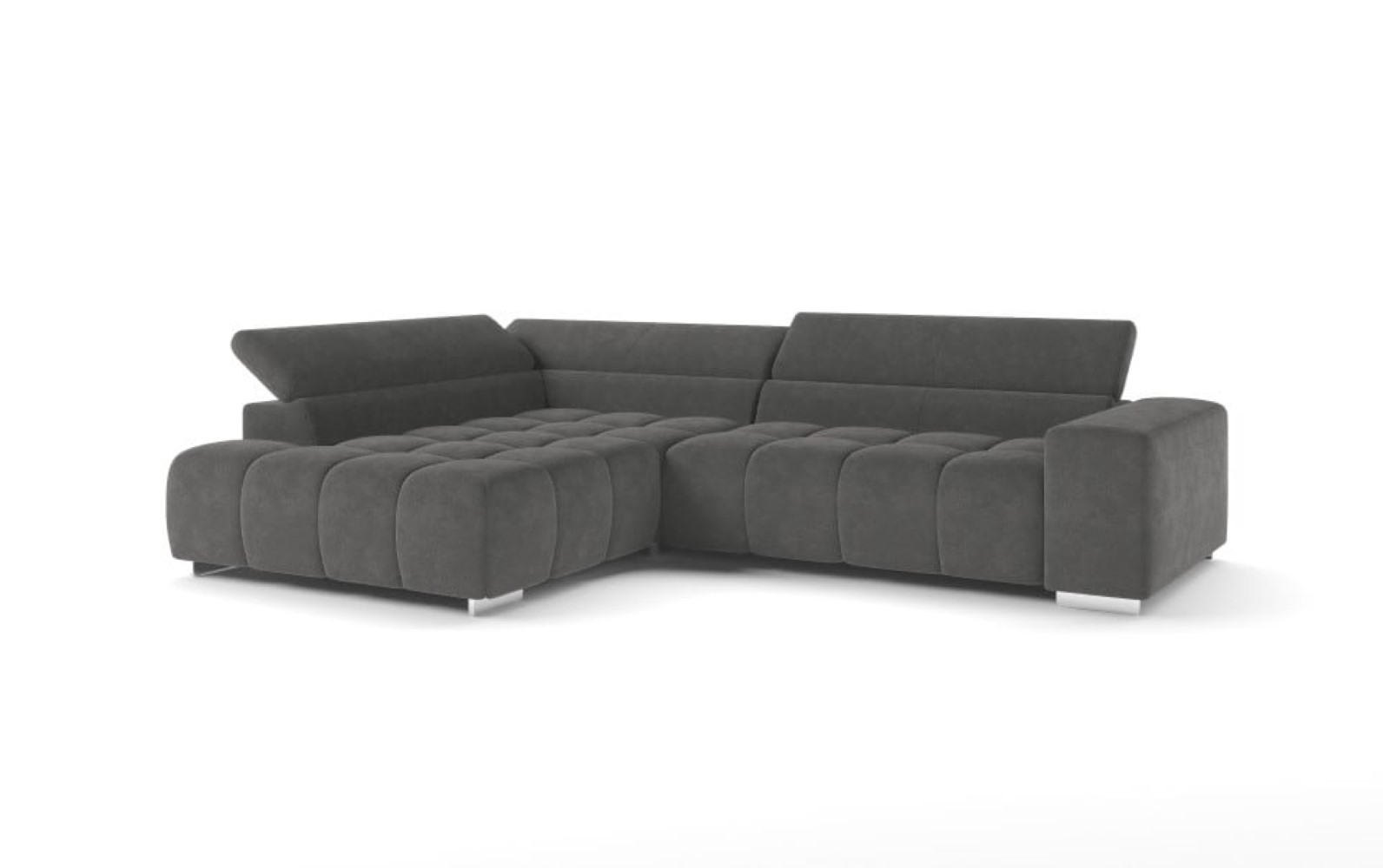 Ecksofa Orion von Cotta Anthrazit – Modernes Sofa mit verstellbaren Kopflehnen, Mikrofaser Chenille, Nosagfederung Ecksofa Orion von Cotta Anthrazit – Modernes Sofa mit verstellbaren Kopflehnen, Mikrofaser Chenille, Nosagfederung