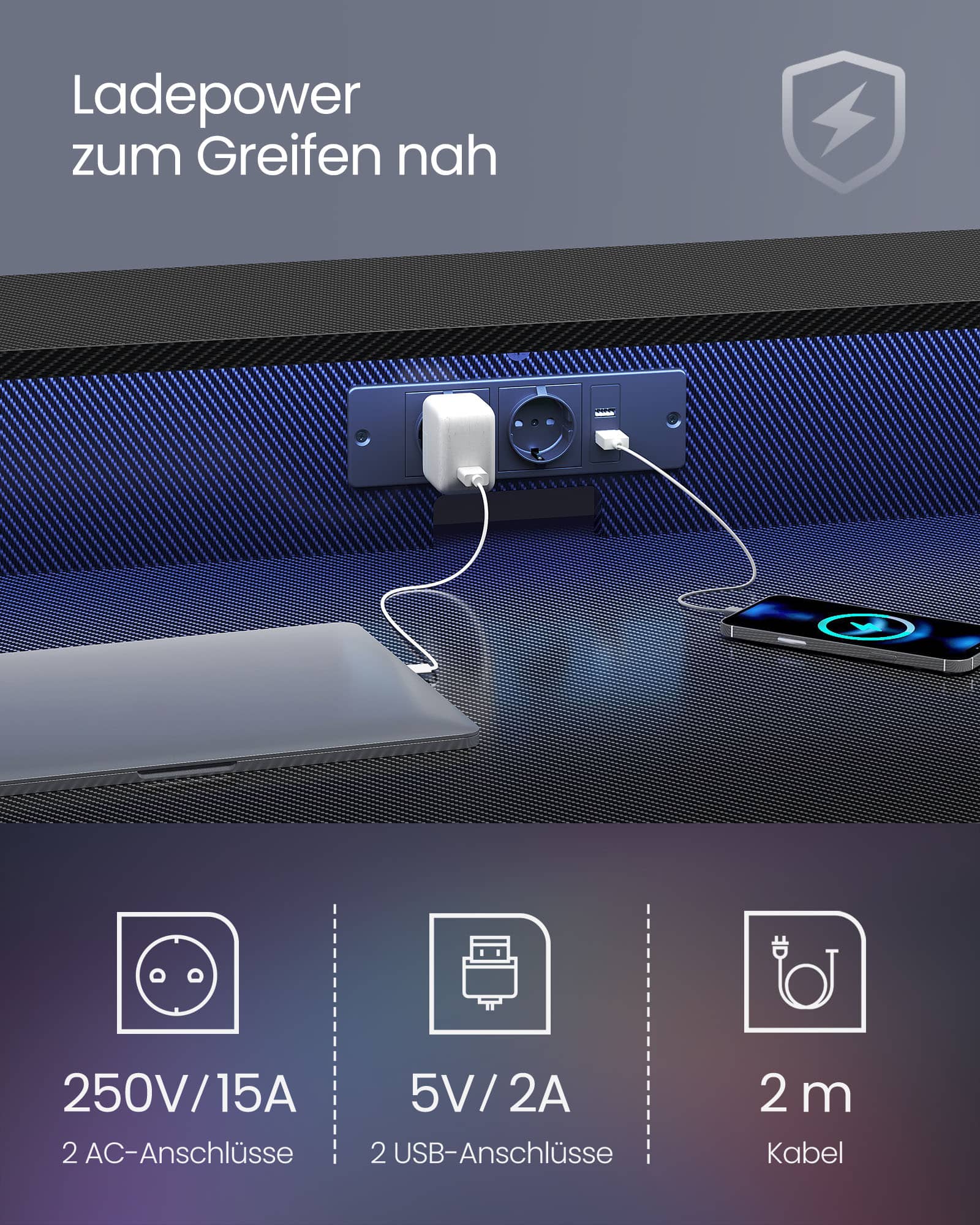 Schreibtisch mit Monitorständer 55 x 135 x 76 cm Kohlschwarz Schreibtisch mit Monitorständer 55 x 135 x 76 cm Kohlschwarz