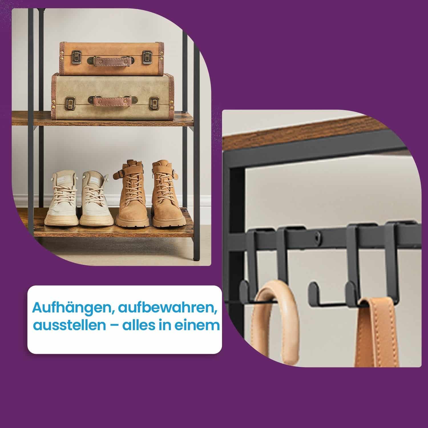 Kleiderschrank offen, Kleiderständer, Garderobe mit Kleiderstange Kleiderschrank offen, Kleiderständer, Garderobe mit Kleiderstange