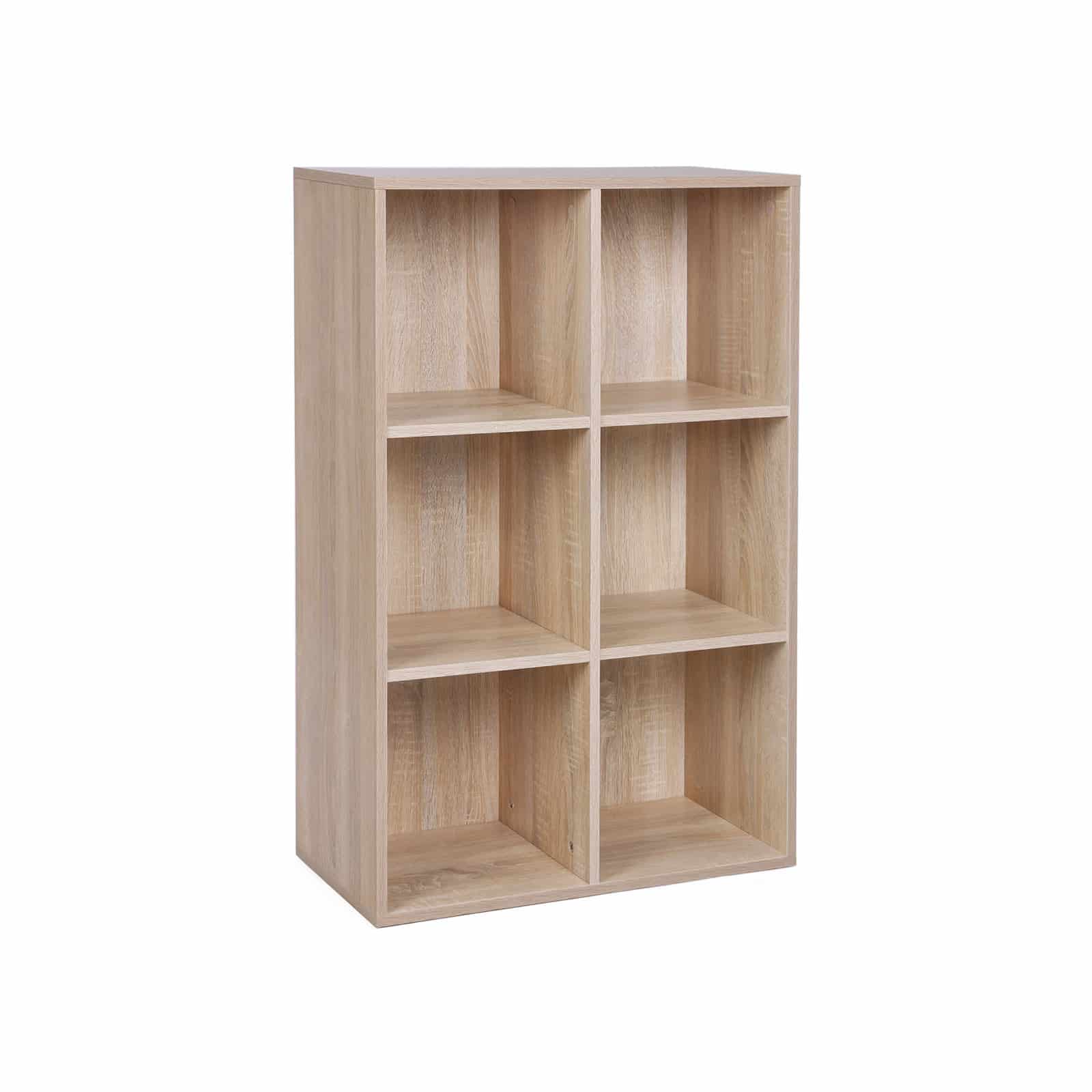 Bücherregal mit 6 Fächern Holzoptik-LBC203H Bücherregal mit 6 Fächern Holzoptik-LBC203H