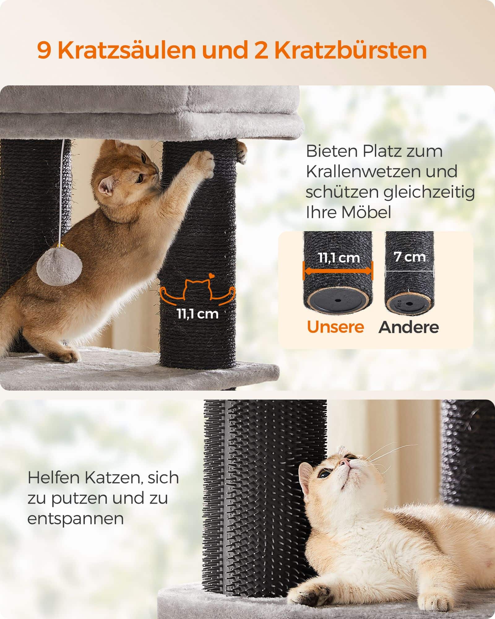 Kratzbaum mit selbsterwärmenden Decken taubengrau-schwarz Kratzbaum mit selbsterwärmenden Decken taubengrau-schwarz