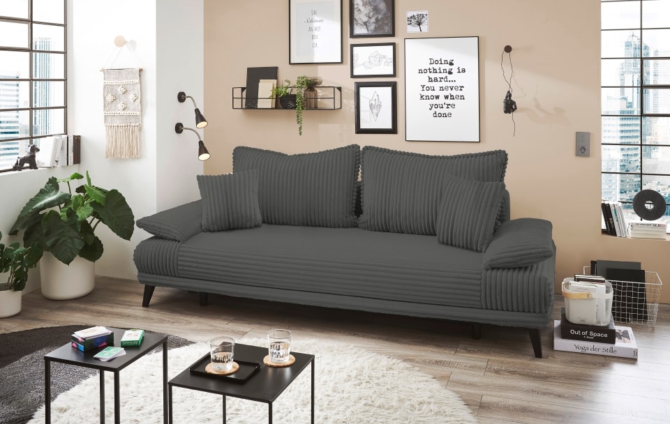 Carla_Ambience_allgemein_19 Anthrazit Eleganz: Das Ed Exciting Design Sofa Carla – Elegantes Schlafsofa mit Ambience Cord Bezug, Schlaffunktion & Bettkasten