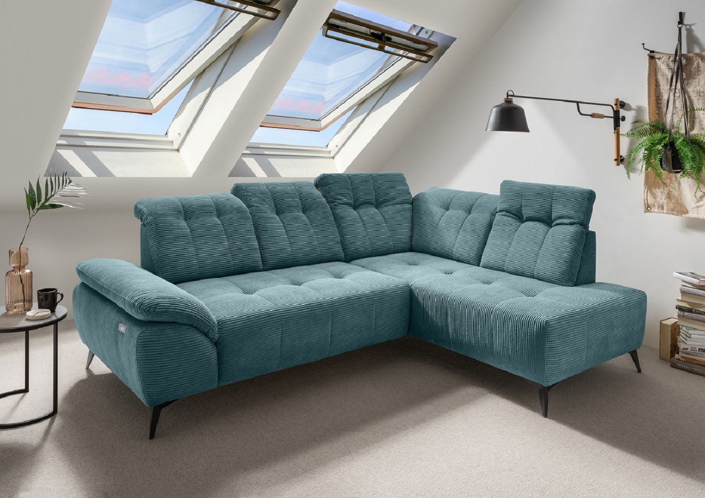 Fiore – Ecksofa mit elektrischem Sitzvorschub