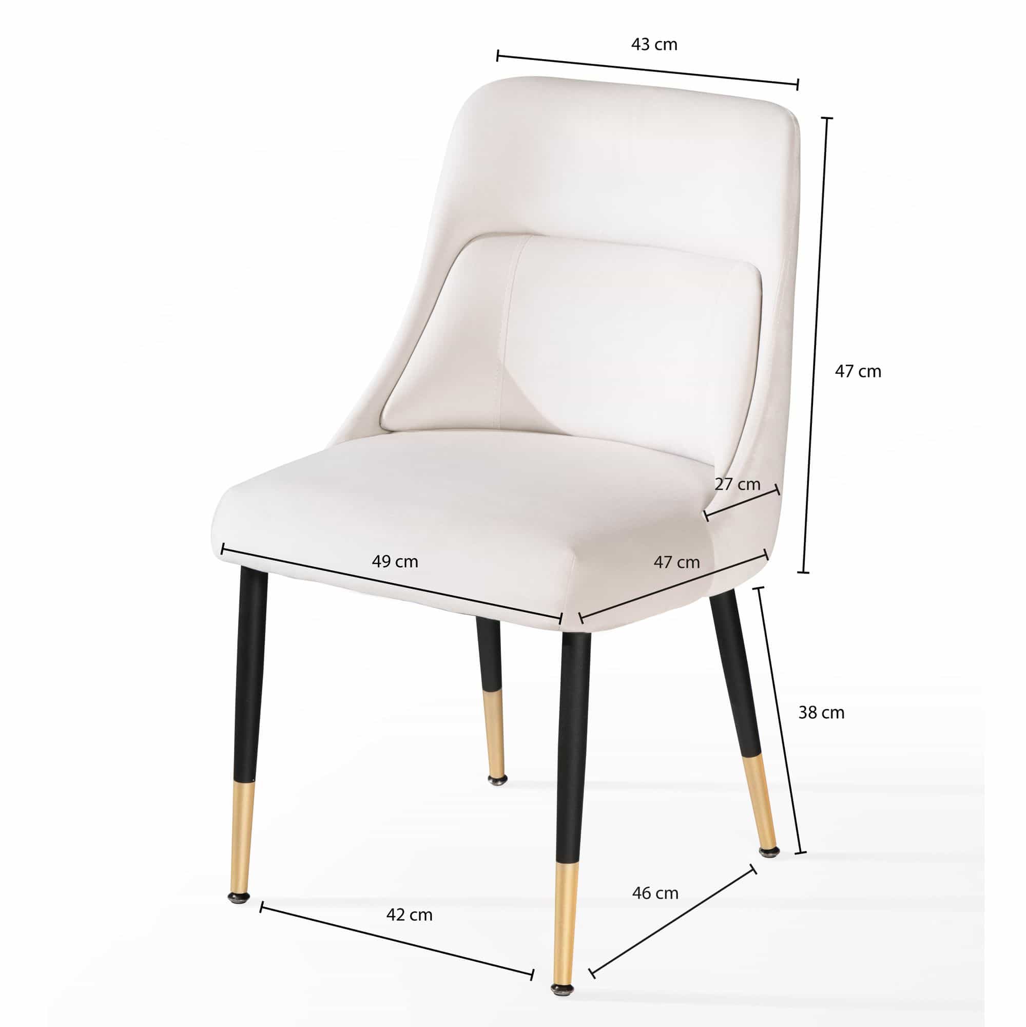 Esszimmerstuhl Samt Beige Küchenstuhl mit schwarzen Beinen Esszimmerstuhl Samt Beige Küchenstuhl mit schwarzen Beinen