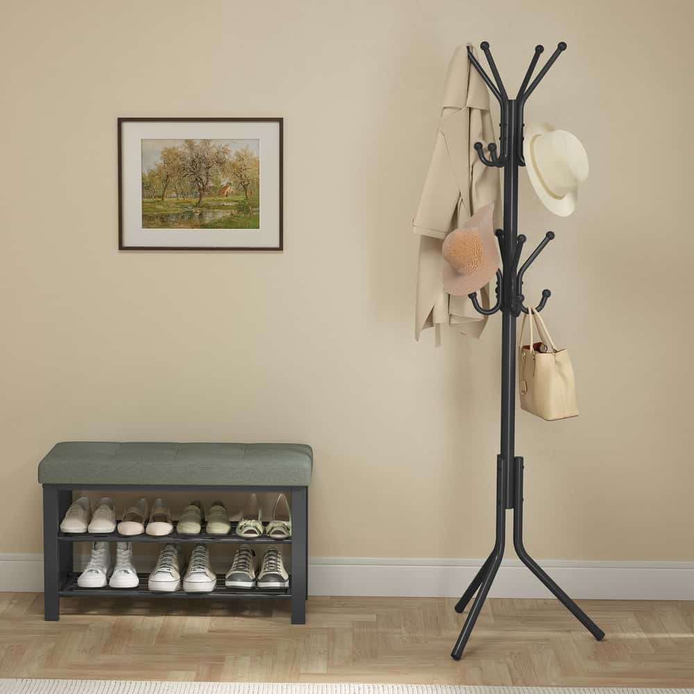 Garderobenständer aus Metall, Kleiderständer mit Haken, für Wohnzimmer