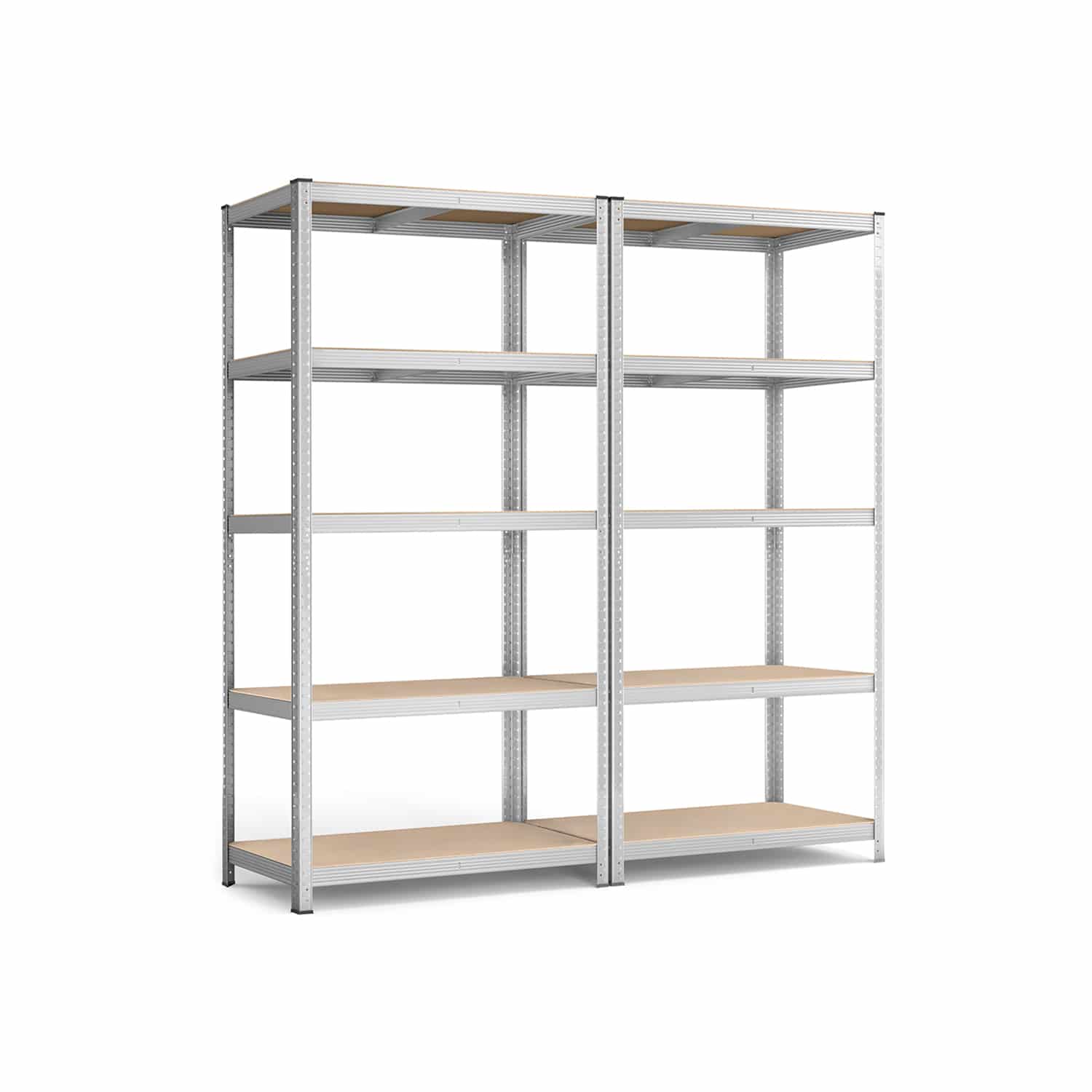 Lagerregale 2er Set, 200 x 100 x 50 cm silbern-B34GLR050E02 Lagerregale 2er Set, 200 x 100 x 50 cm silbern-B34GLR050E02