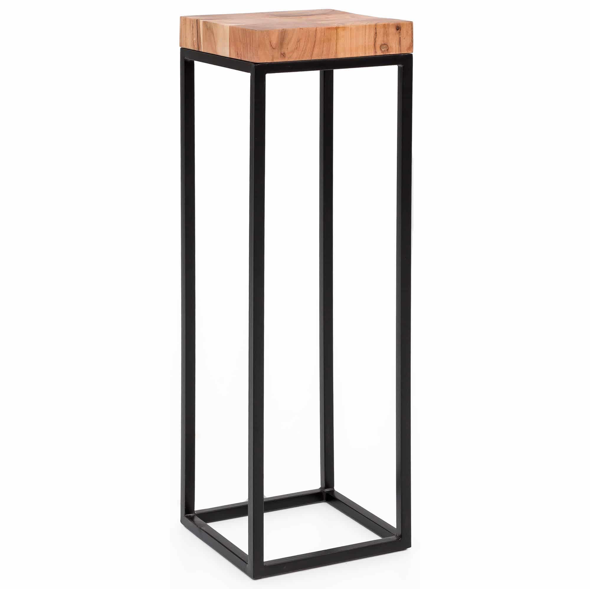 Beistelltisch 30 x 97 x 30 cm WL5.654 Akazie Metall Anstelltisch Hoch Beistelltisch 30 x 97 x 30 cm WL5.654 Akazie Metall Anstelltisch Hoch