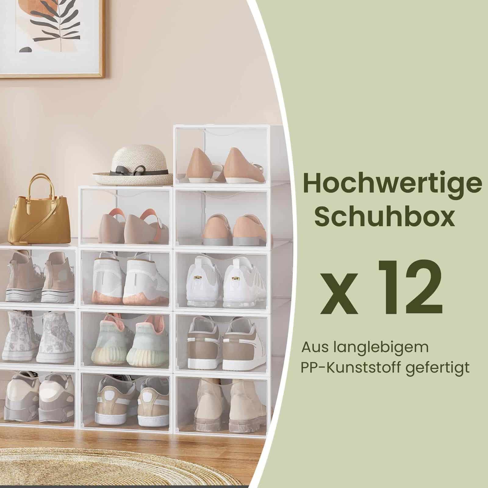 Schuhboxen, aus Kunststoff, mit Tür Schuhboxen, aus Kunststoff, mit Tür