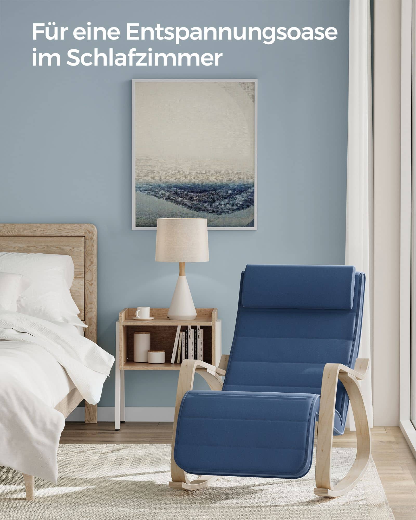 Schaukelstuhl mit Armlehnen aus Birkenholz mitternachtsblau-naturfarben-LYY010Q01 Schaukelstuhl mit Armlehnen aus Birkenholz mitternachtsblau-naturfarben-LYY010Q01