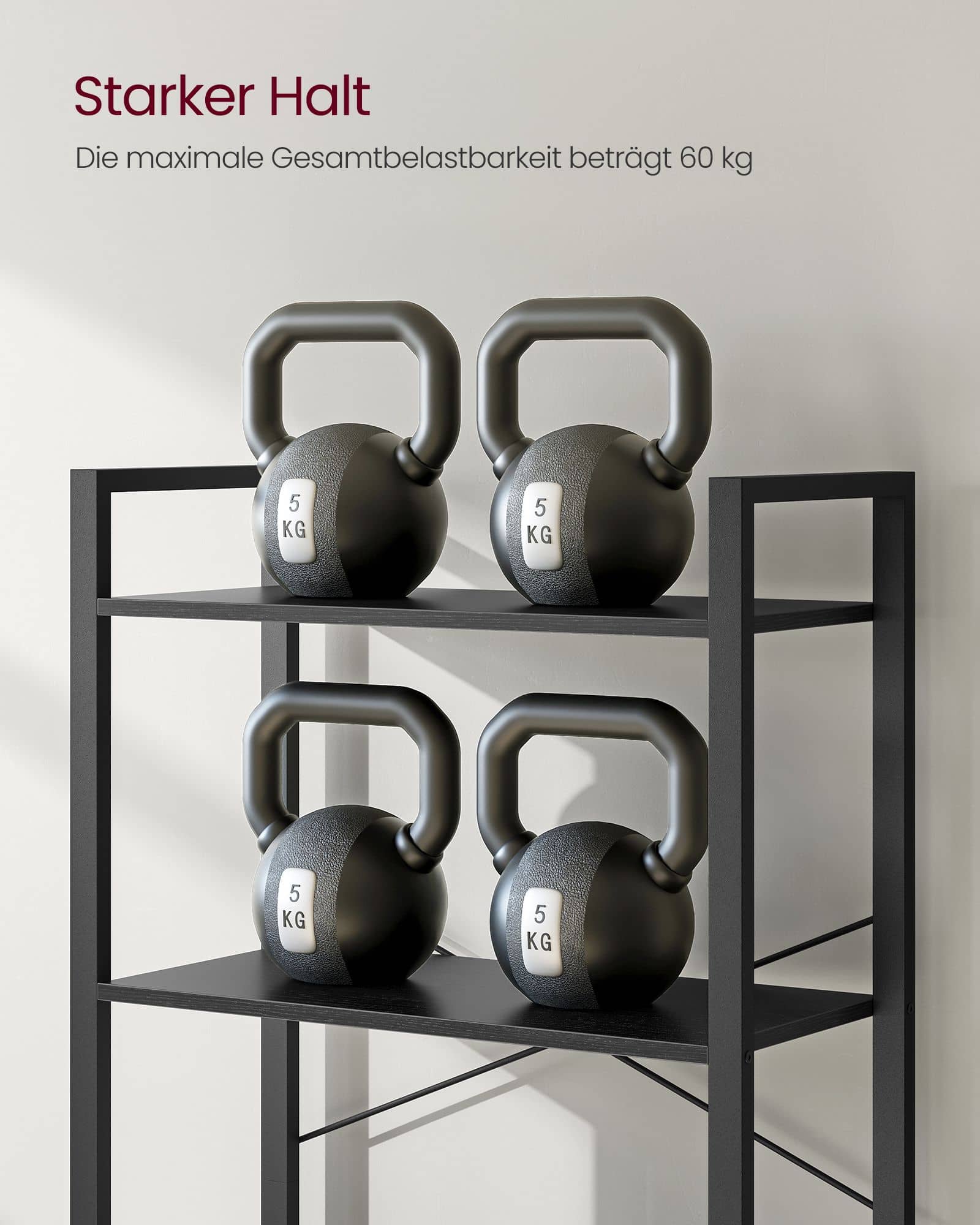 Bücherregal mit 6 Ebenen und Stahlrahmen-LLS062B56 Bücherregal mit 6 Ebenen und Stahlrahmen-LLS062B56