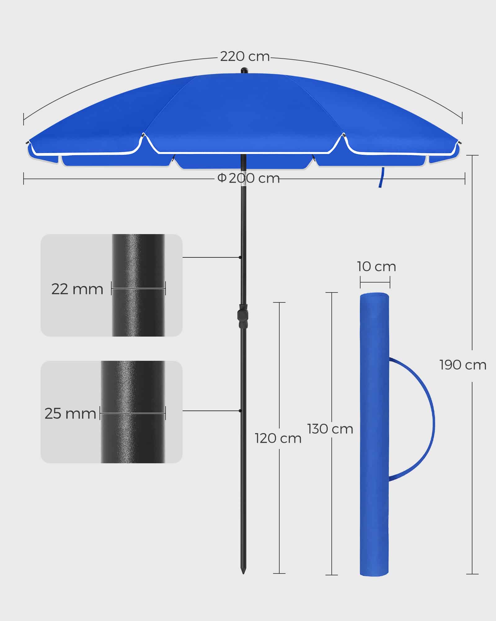 Sonnenschirm Ø 180 cm-GPU65BUV1 Sonnenschirm Ø 180 cm-GPU65BUV1