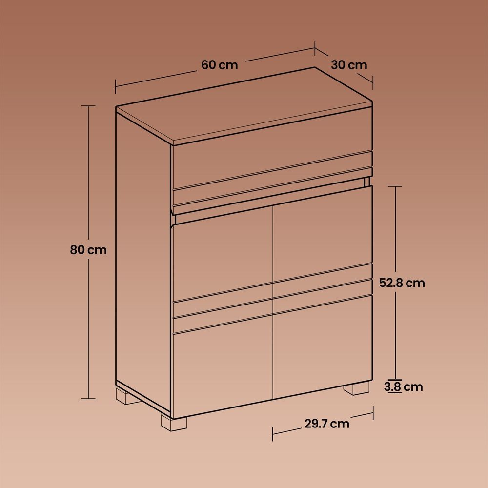 Badschrank mit 2 Türen, Aufbewahrungsschrank, mit Schublade und verstellbarem Regal