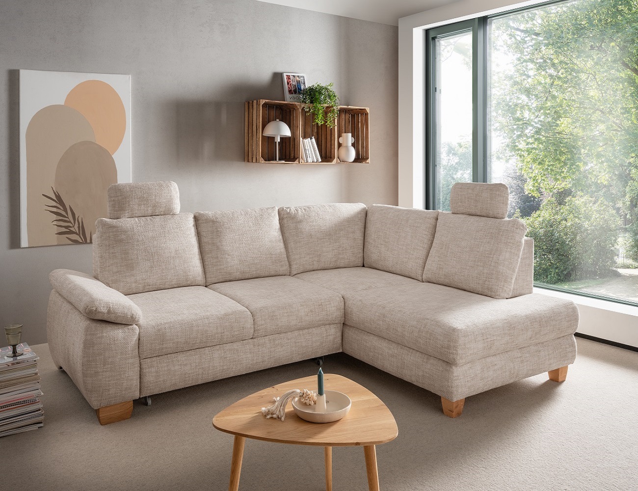 Positano Ecksofa mit Schlaffunktion und Bettkasten von Benformato