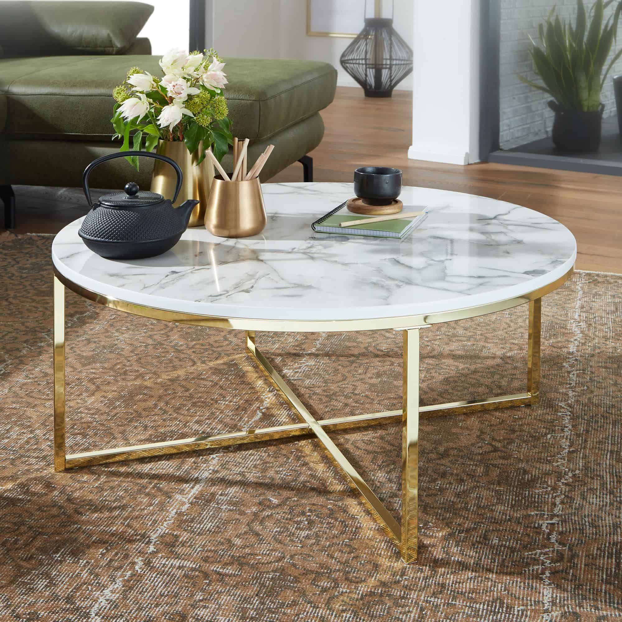 57301-WOHNLING-Couchtisch-80-cm-Marmoroptik-Weiss-Wohnzimmertisch-mit-Metallgestell-Sofatisch-Rund-Messing-Tisch-Wohnzimmer-Beistelltisch-sofati-wohntisch-metall-tisch-design-_3 Couchtisch 80×36×80 cm – Weiß-Marmoroptik & Metallgestell