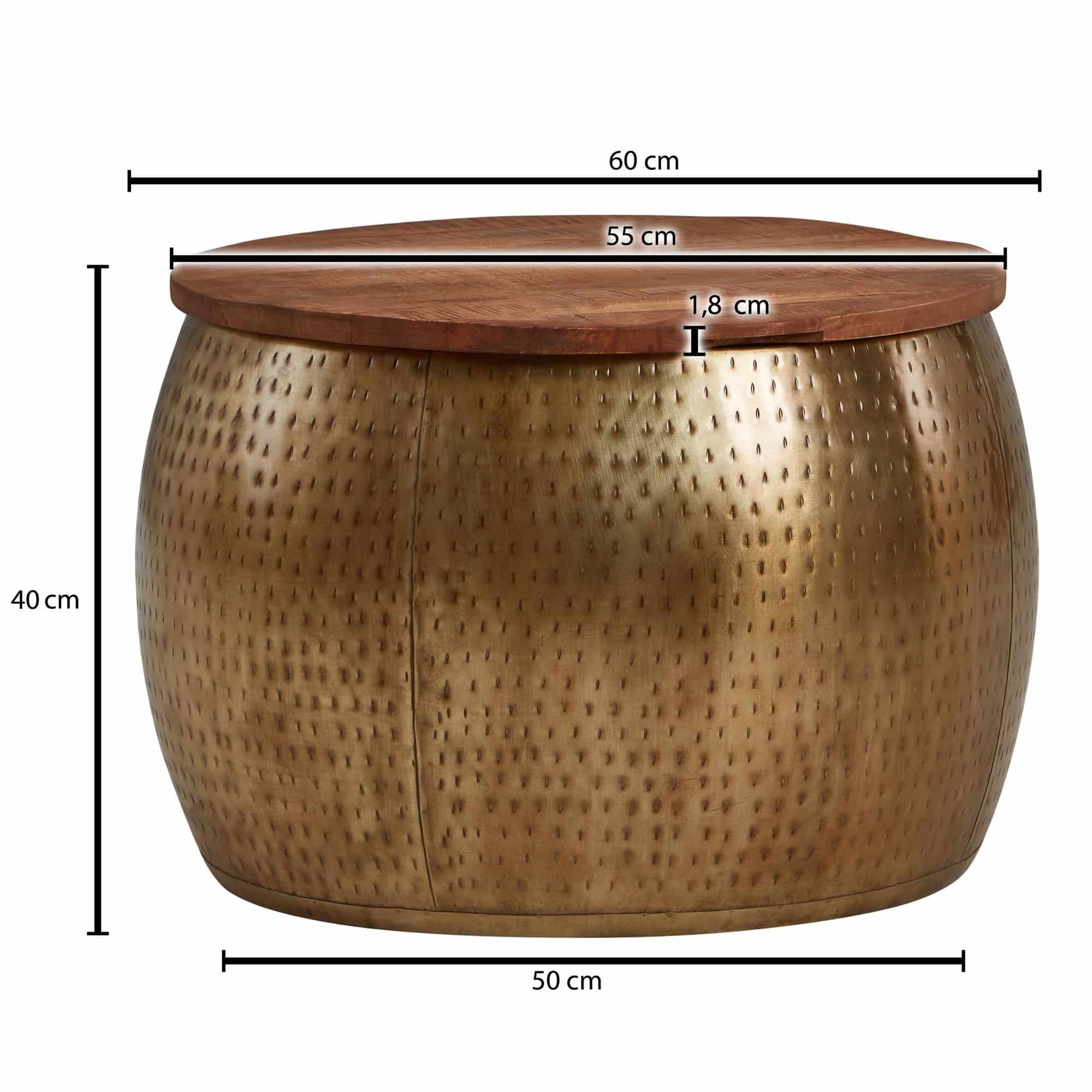 74597-Wohnling-Couchtisch-60x60x40-cm-rund-WL6-705-WL6-705_2 Couchtisch Mango Massivholz Metall 60x60x40 cm Gold Rund mit Stauraum