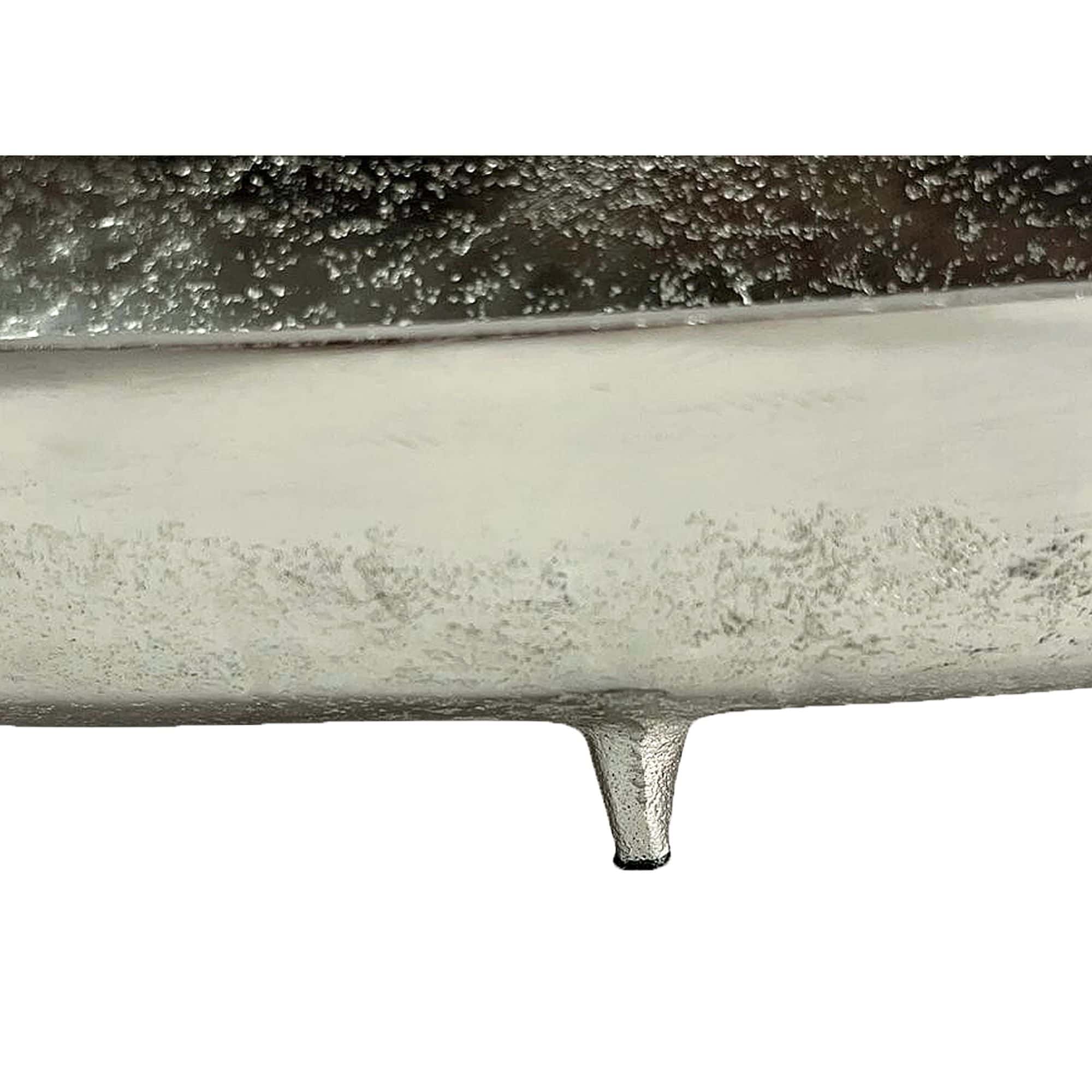 Dekoschale Silber Aluminium Schale 80 cm - Design Tischdeko Metall Wohnzimmer - Alu Wohnaccessoire Modern - Metallschale Dekoration - Aluschale lang schmal Handmade Dekoschale Silber Aluminium Schale 80 cm - Design Tischdeko Metall Wohnzimmer - Alu Wohnaccessoire Modern - Metallschale Dekoration - Aluschale lang schmal Handmade