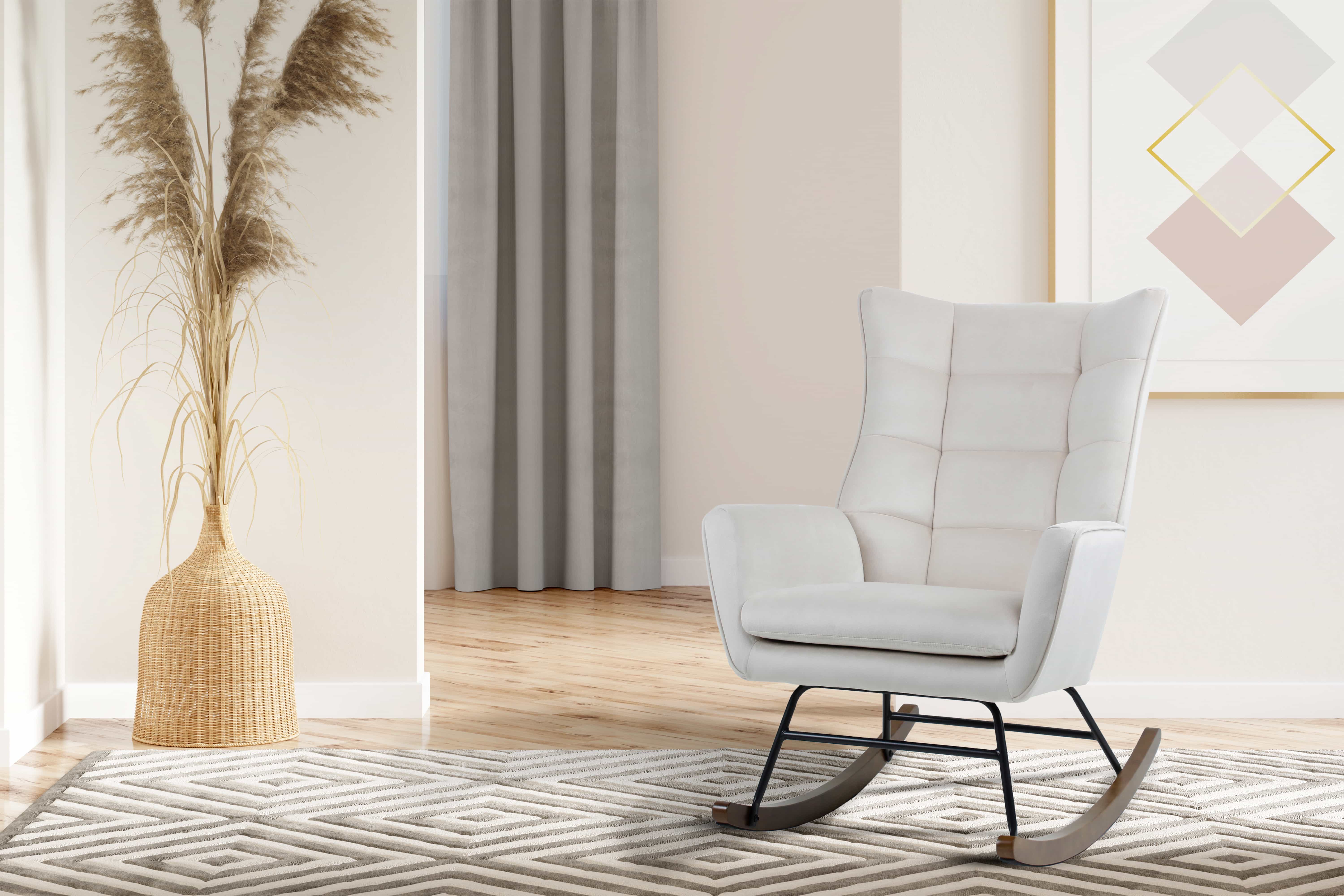 Schaukelstuhl Bryana 125 – Taupe-Beige 68×97×88 cm Schaukelstuhl Bryana 125 – Taupe-Beige 68×97×88 cm