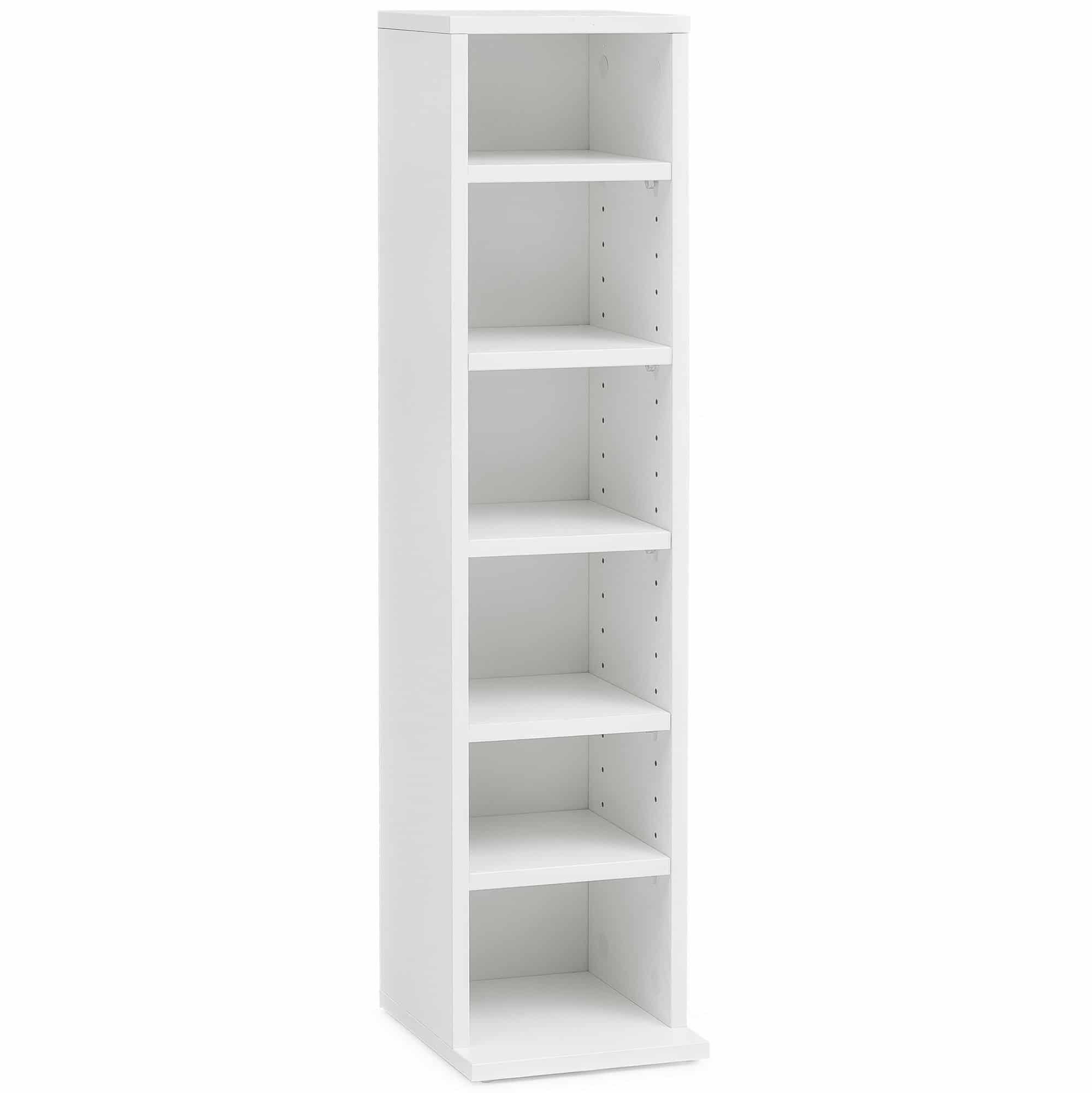 48496-WOHNLING-CD-Regal-RIGA-21x20x90-cm-Weiss-WL545Rnuc8wx8uBE CD-Regal WL5.836 Holz 21x90x20 cm Offenes Bücherregal Schmal