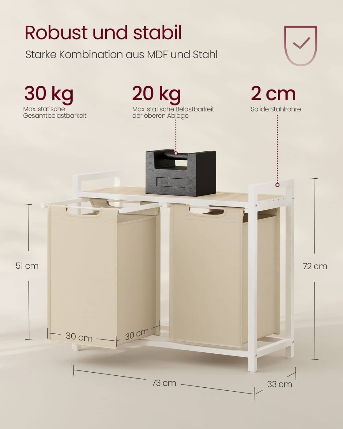 Wäschekorb mit ausziehbaren Wäschesäcken Wäschekorb mit ausziehbaren Wäschesäcken