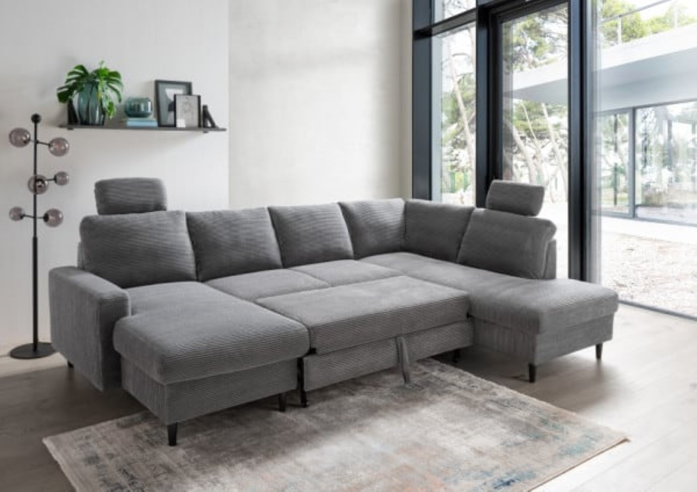 Wohnlandschaft Passo: Komfort & Schlaffunktion in grau & dunkelgrau Wohnlandschaft Passo: Komfort & Schlaffunktion in grau & dunkelgrau