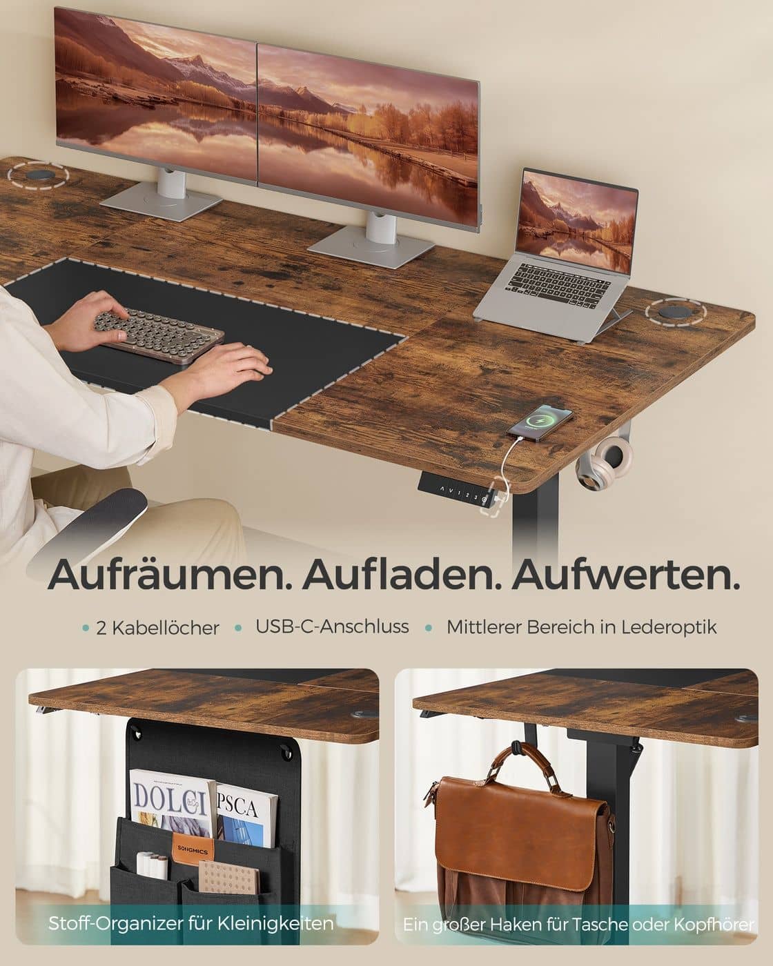 Höhenverstellbarer Schreibtisch elektrisch 180 x 80 cm Höhenverstellbarer Schreibtisch elektrisch 180 x 80 cm