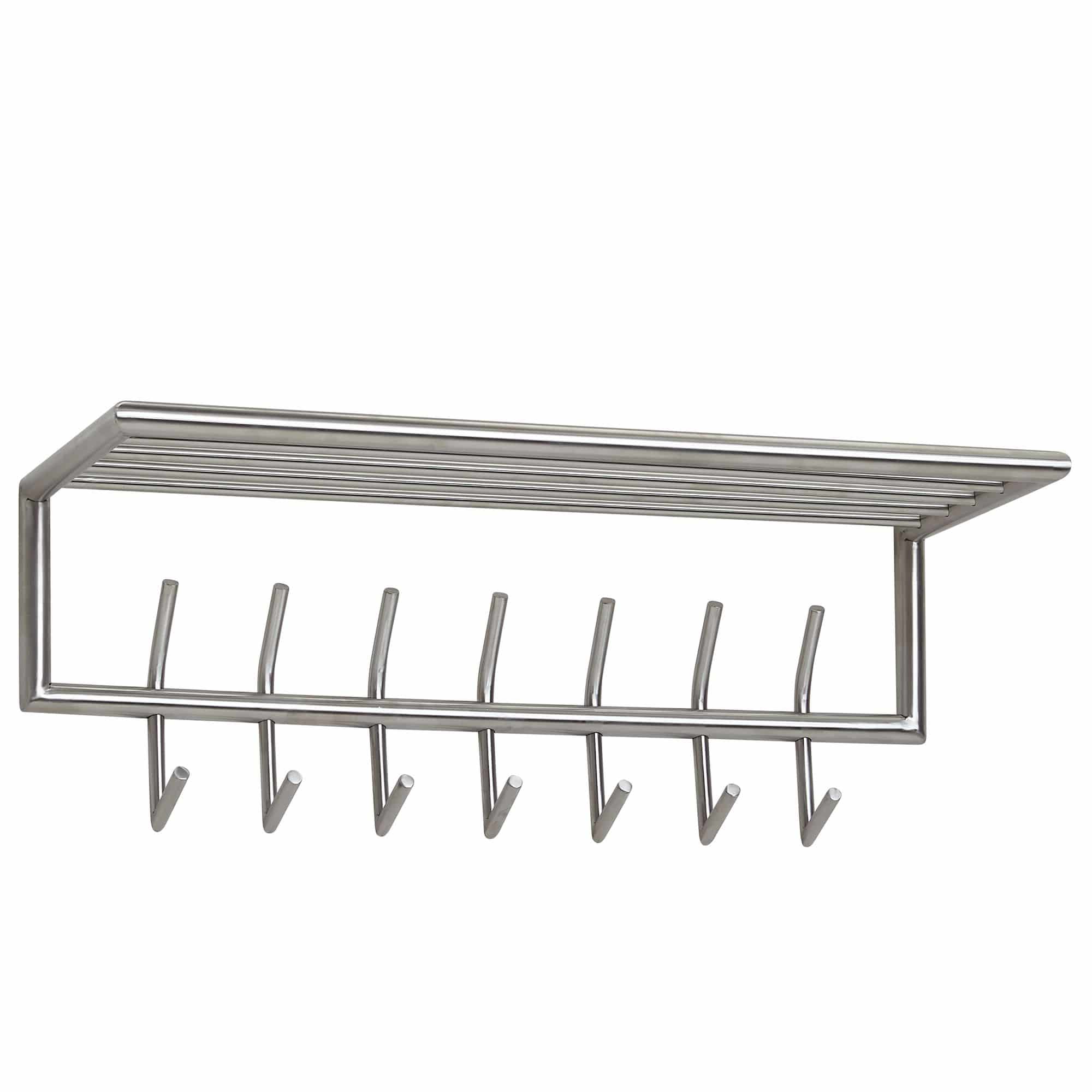 63409-WOHNLING-Garderobe-Stahl-Matt-75x30x28-cm-WL6-448-WL6-448_6 Wandgarderobe Metall Silber 74,5x39x19,5 cm Flurgarderobe mit Ablage
