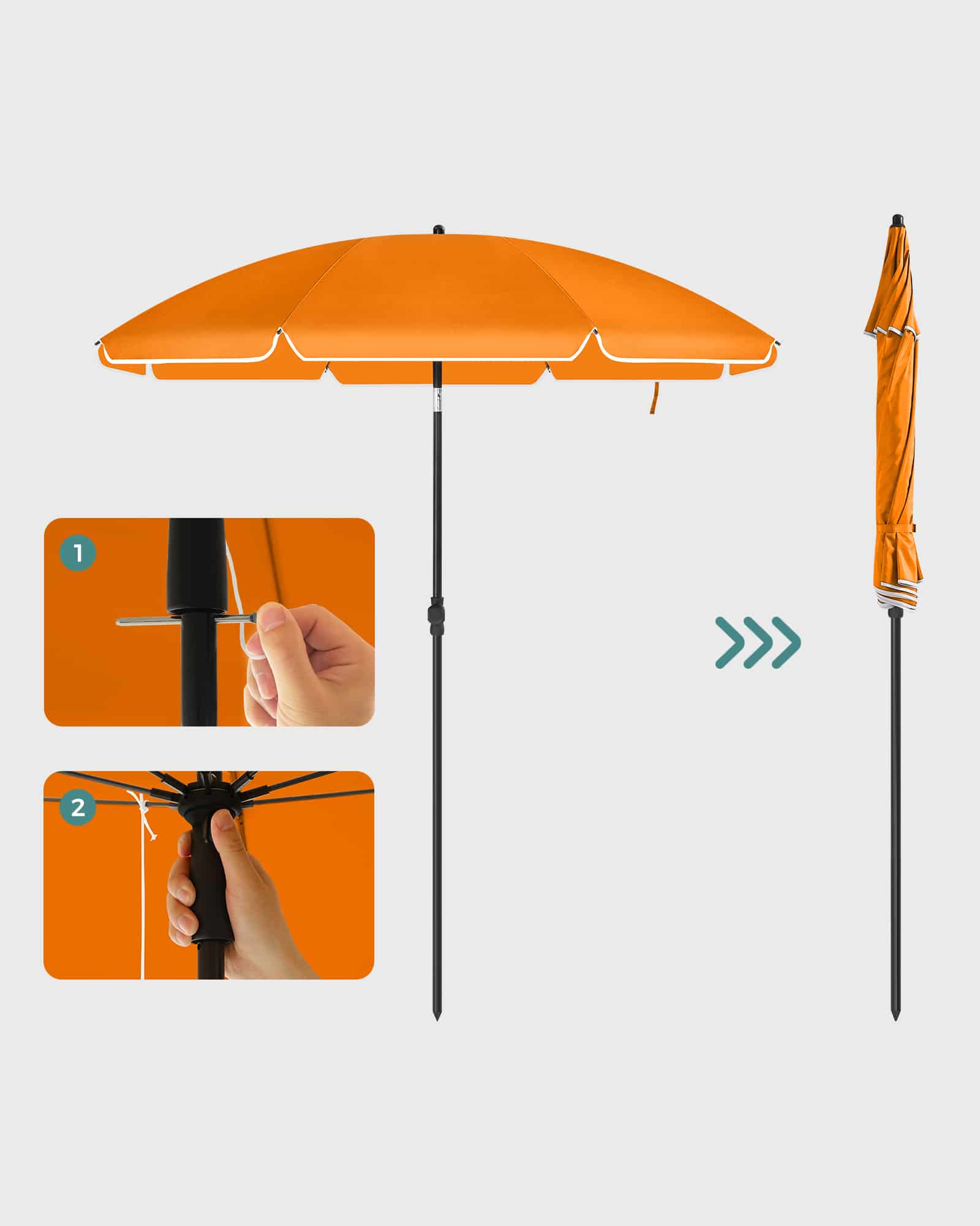 Gartenschirm Ø 200 cm Sonnenschutz-GPU65OGV1 Gartenschirm Ø 200 cm Sonnenschutz-GPU65OGV1