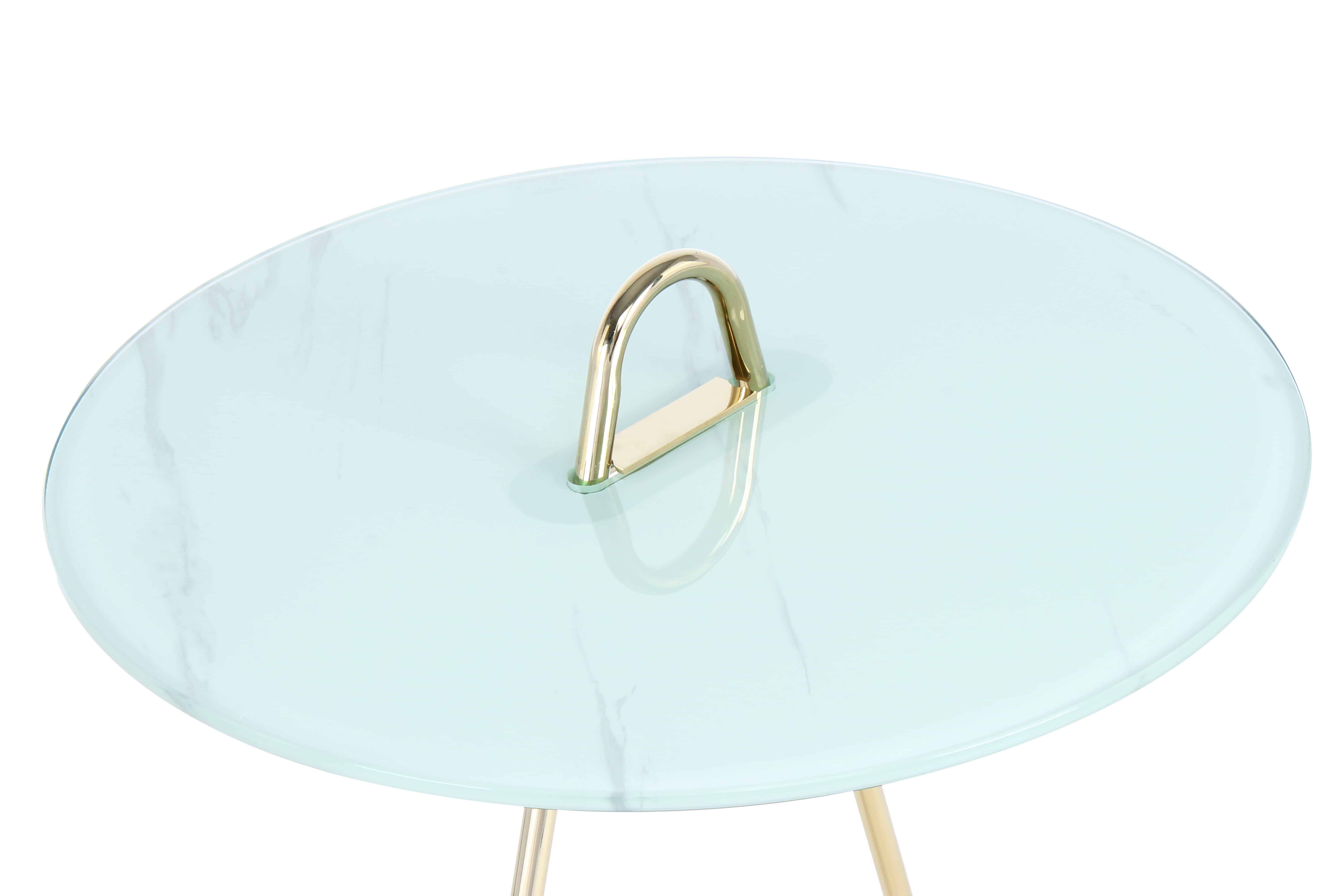 Beistelltisch Pendulum 525 Gold / Weiß