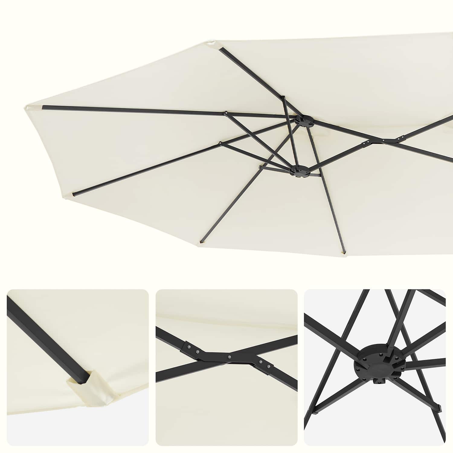 Doppelsonnenschirm mit Kurbel