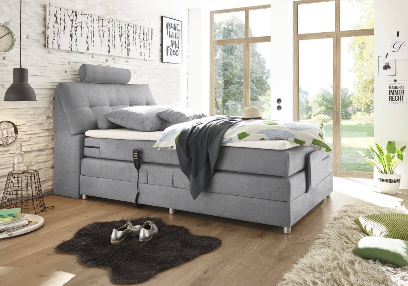 Boxspringbett Palermo Mikrofaser Soro mit Motor & Stauraum Boxspringbett Palermo Mikrofaser Soro mit Motor & Stauraum