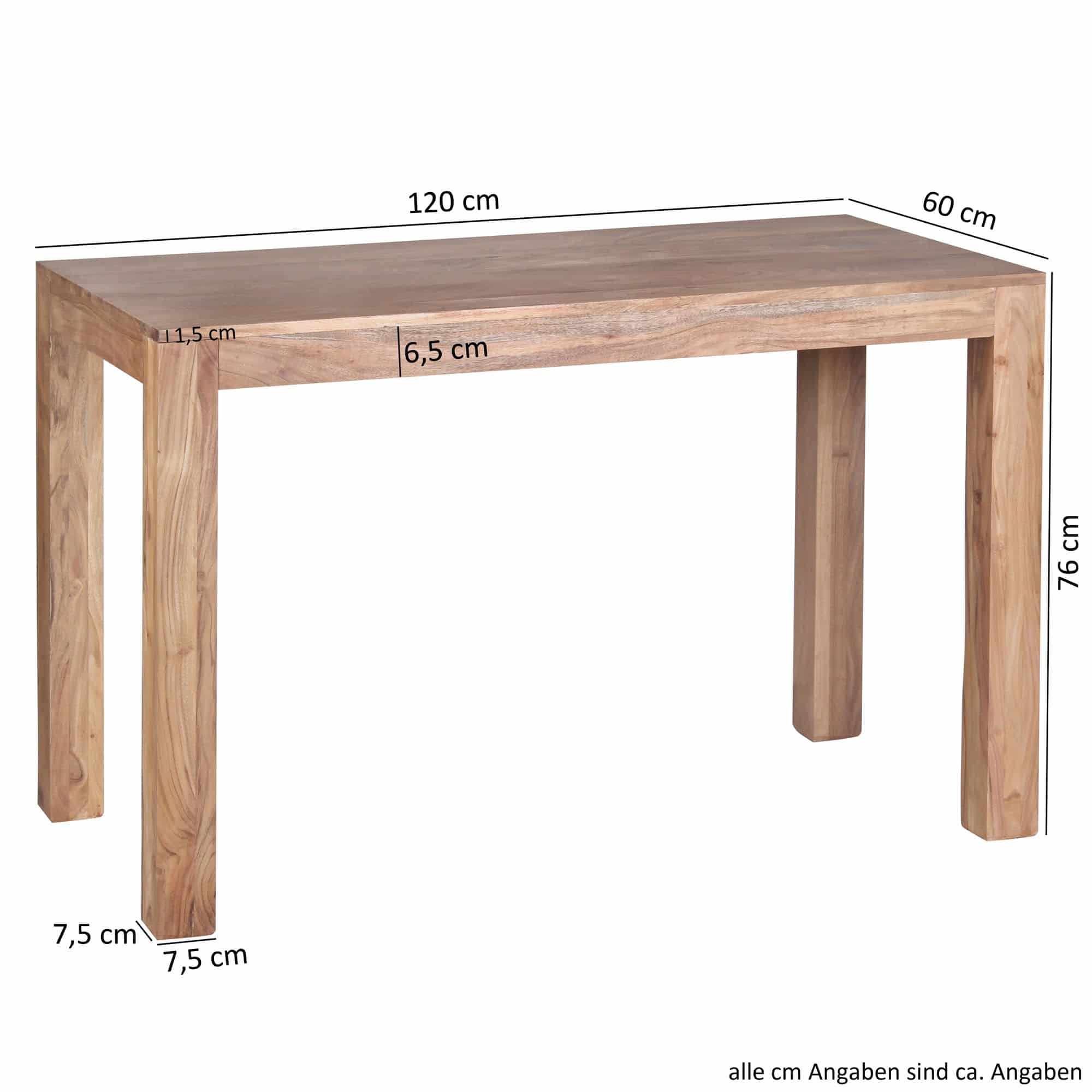 38378-WOHNLING-Esstisch-Massivholz-MUMBAI-Akazie-_38ciSlTTAzPVAT Esstisch Massivholz MUMBAI Akazie 120 cm Esszimmer-Tisch Holztisch Design Küchentisch Landhaus-Stil dunkel-braun