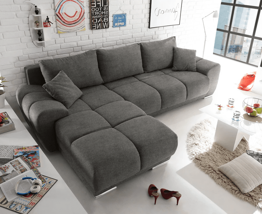 Ed Exciting Design Sofa Anton mit Schlaffunktion & Bettkasten in verschiedenen Farben erhältlich Luxus-Webstoff Flachgewebe beidseitig montierbar Ed Exciting Design Sofa Anton mit Schlaffunktion & Bettkasten in verschiedenen Farben erhältlich Luxus-Webstoff Flachgewebe beidseitig montierbar