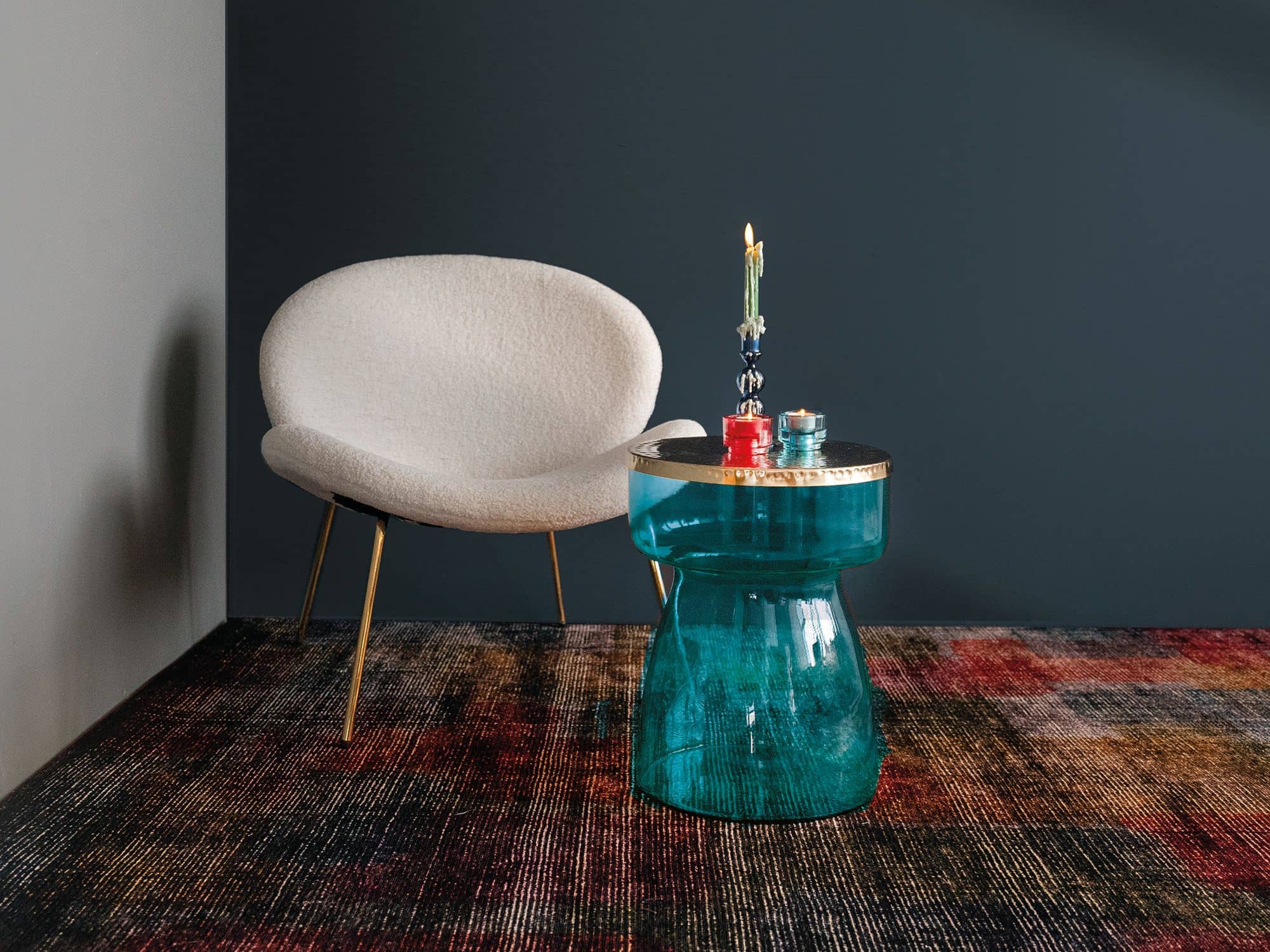 Beistelltisch Roman 125 Rosa / Gold Beistelltisch Roman 125 Rosa / Gold