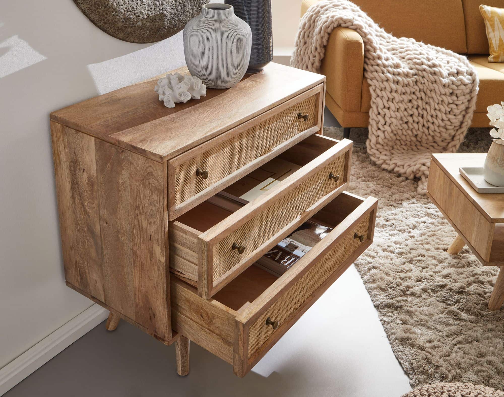 55955-Wohnling-Sideboard-80x40x75-cm-Mango-Holz-WL6-158-WL6-158_4 Sideboard 80x75x40 cm Mango Massivholz / Rattan Vintage Anrichte