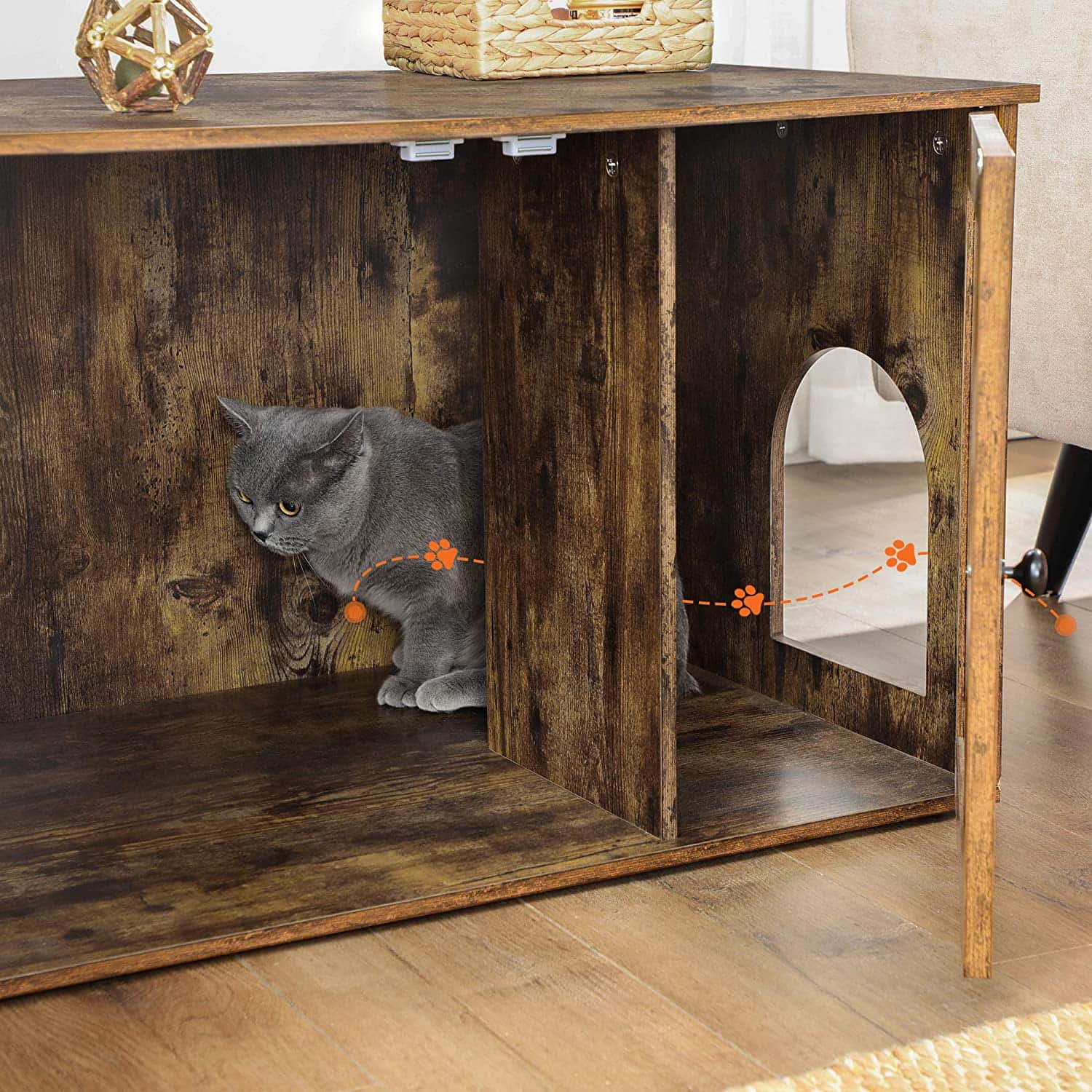 Katzenklo Schrank vintagebraun-PCL002X01