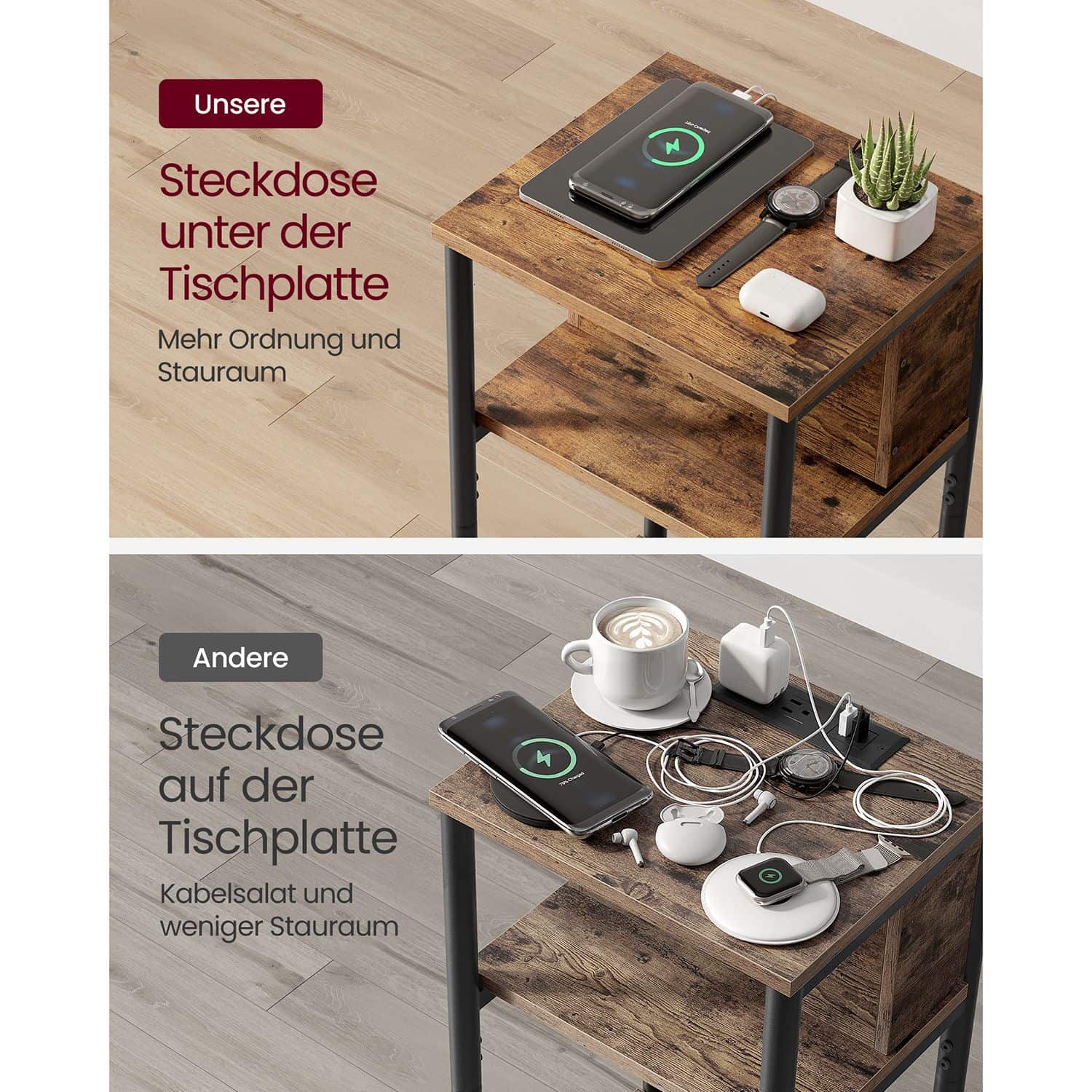 Nachttisch mit Steckdose-B34LET375B01 Nachttisch mit Steckdose-B34LET375B01
