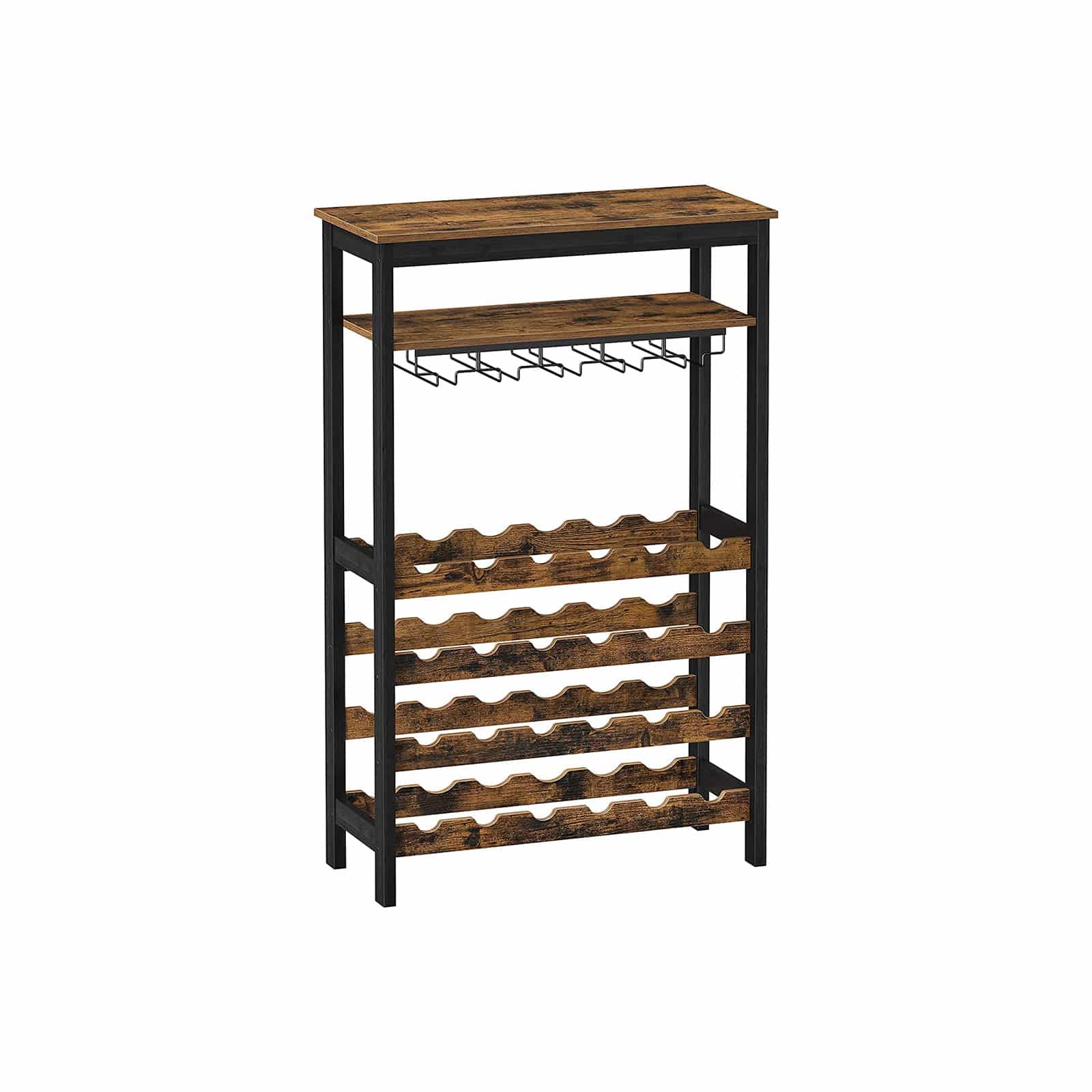 Industrie-Design Weinregal mit Glashaltern-KWR028B01 Industrie-Design Weinregal mit Glashaltern-KWR028B01