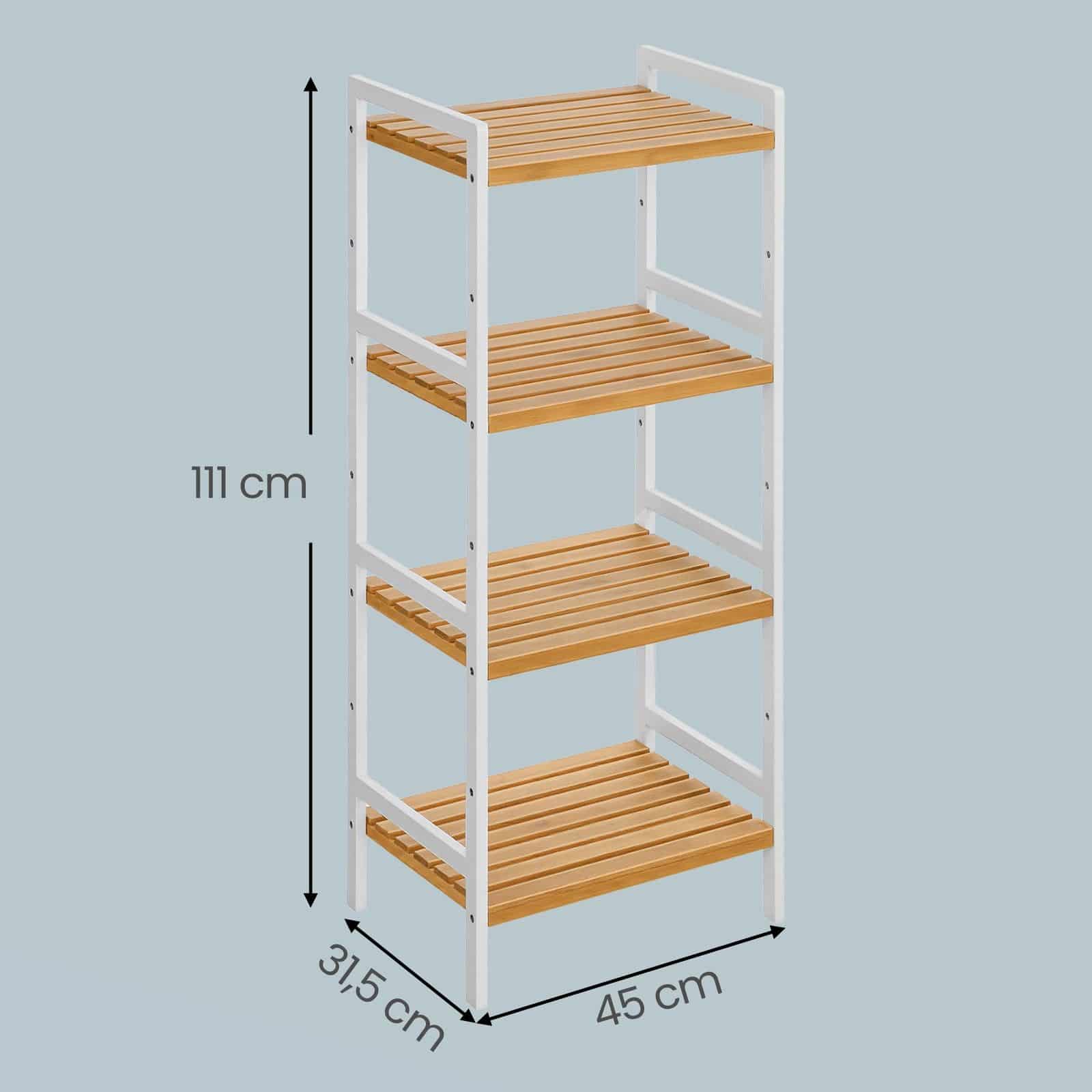 Bücherregal mit 4 Ablagen, Standregal für Wohnzimmer, Küche