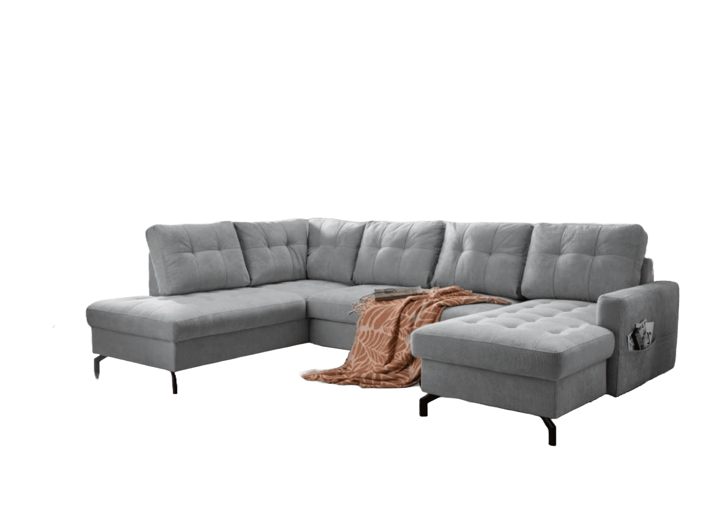 Wohnlandschaft mit Schlaffunktion Trevisio: Luxuriöse Komfortlösung inkl Bettkasten, in verschiedenen Farben wählbar Wohnlandschaft mit Schlaffunktion Trevisio: Luxuriöse Komfortlösung inkl Bettkasten, in verschiedenen Farben wählbar