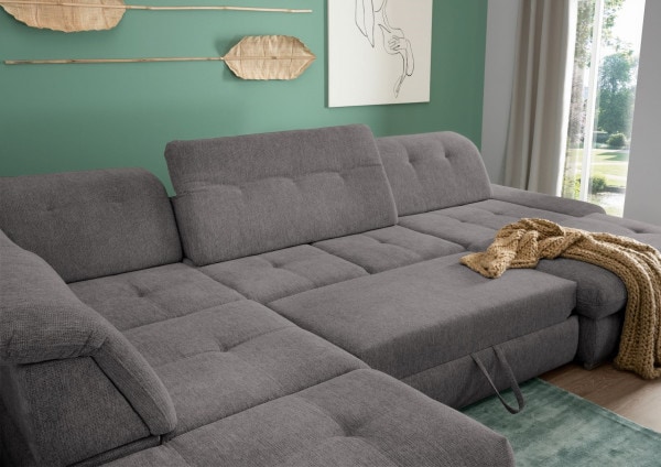 Luxuriöse Wohnlandschaft Dalida mit Schlaffunktion - Schönheit in 5 verschiedenen Farben