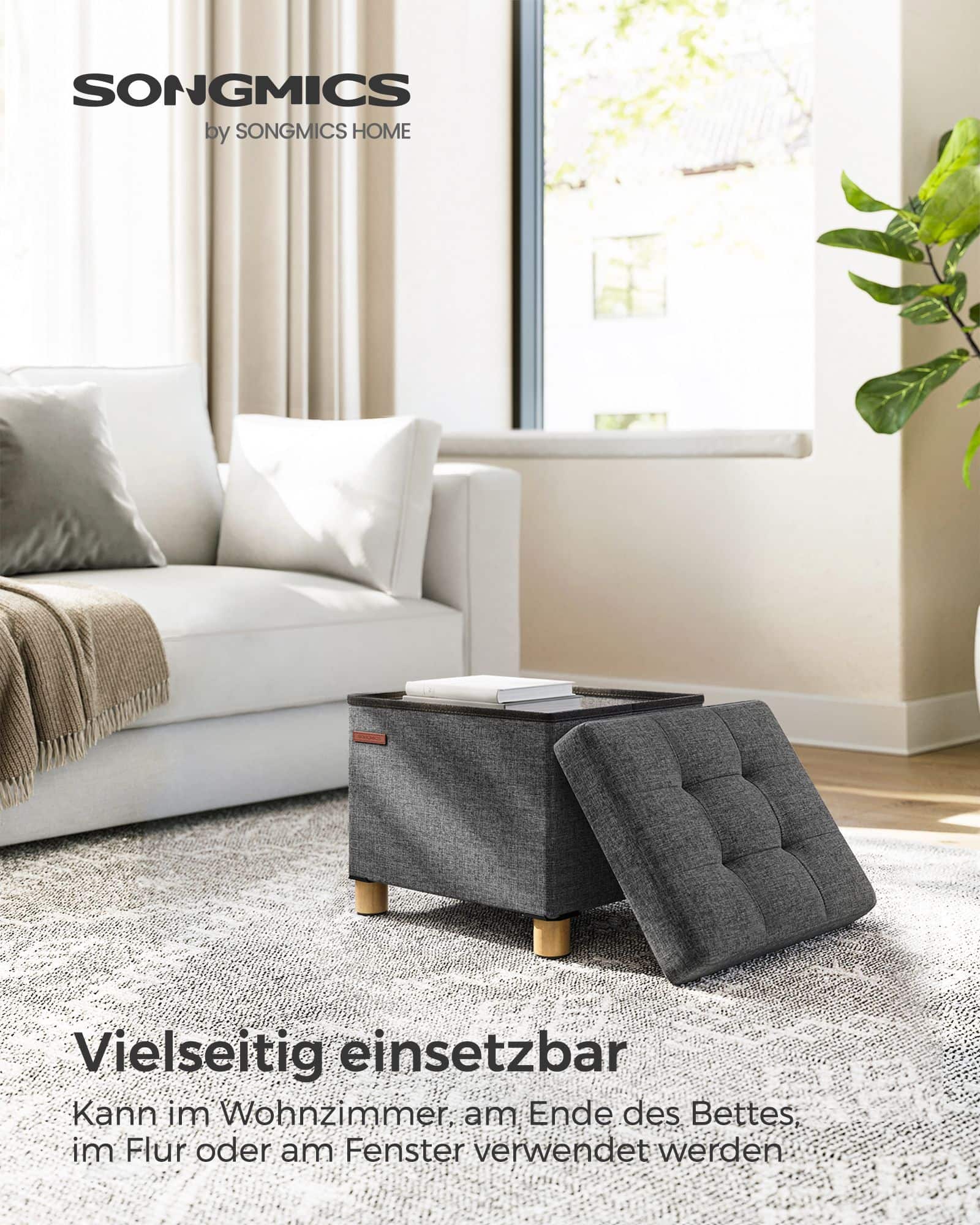 Sitzbank klappbar 32 x 40 x 33,5 cm mit Stauraum dunkelgrau Sitzbank klappbar 32 x 40 x 33,5 cm mit Stauraum dunkelgrau