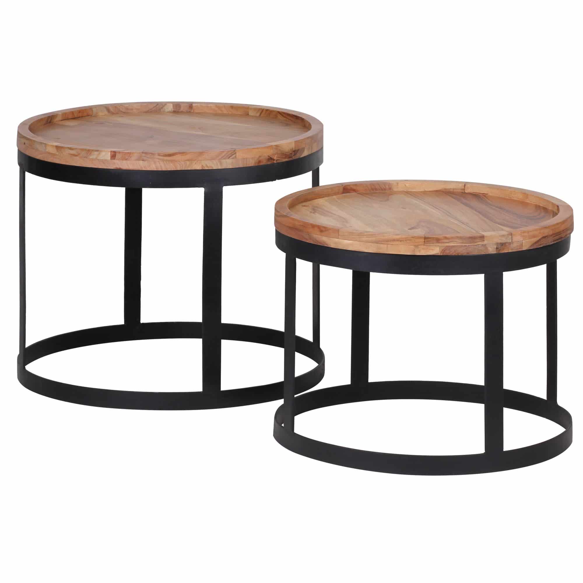 38563-WOHNLING-2er-Set-Beistelltische-AKOLA-Massivholz-Akazie-Wohnzimmertisch-Landhausstil-Anstelltisch-Metallgestell-Naturholz-Wohnzimmermoebel-Massivholzmoebel-orientalisch-niedr 2er Set Beistelltische AKOLA Massivholz Akazie Wohnzimmertisch Landhausstil Anstelltisch Metallgestell Naturholz