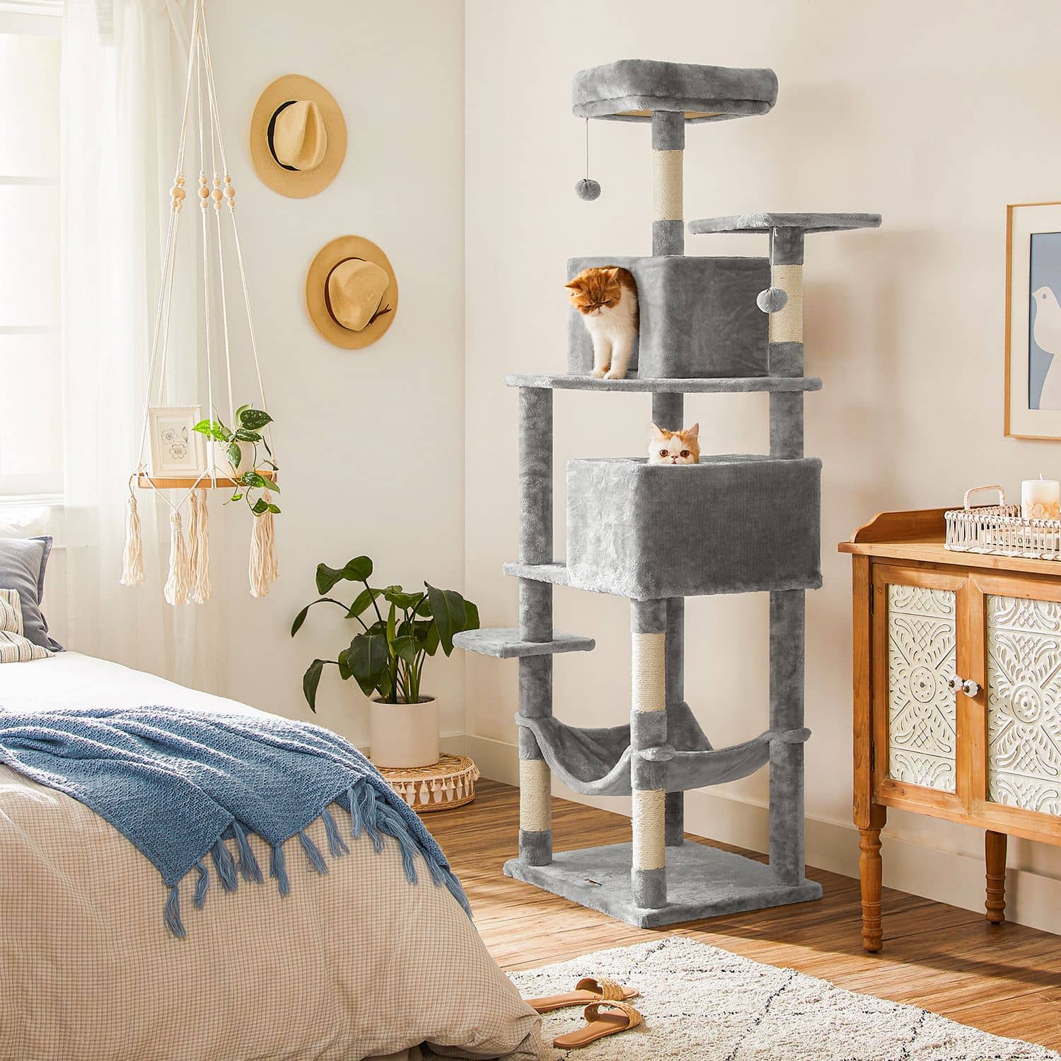 Kratzbaum 135 cm mit Plattformen-B34PCT162W01 Kratzbaum 135 cm mit Plattformen-B34PCT162W01