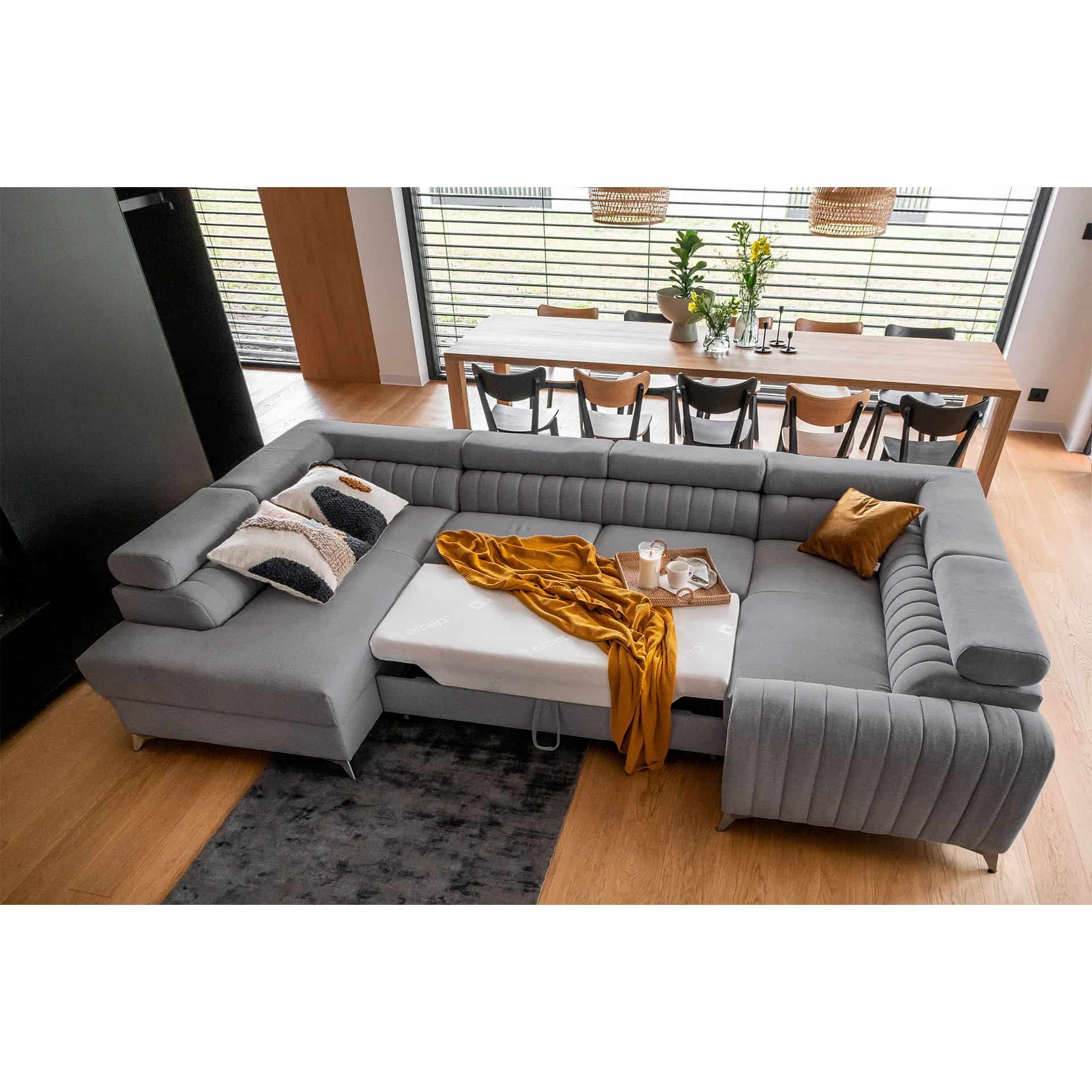 Louis Wohnlandschaft mit Schlaffunktion & Bettkasten - Poco-Stoff Louis Wohnlandschaft mit Schlaffunktion & Bettkasten - Poco-Stoff