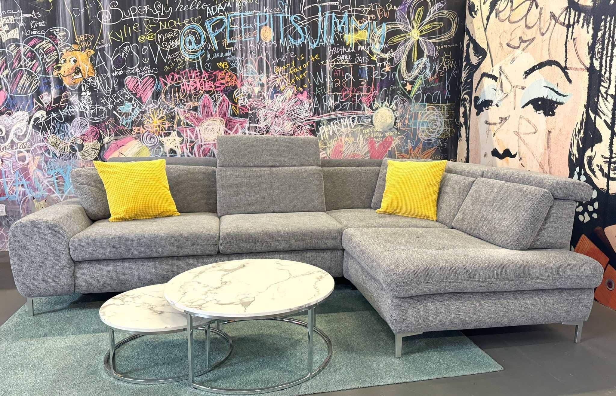 Sofa Norderney Grau 310x210 cm mit Sitztiefenverstellung & Federkern Sofa Norderney Grau 310x210 cm mit Sitztiefenverstellung & Federkern